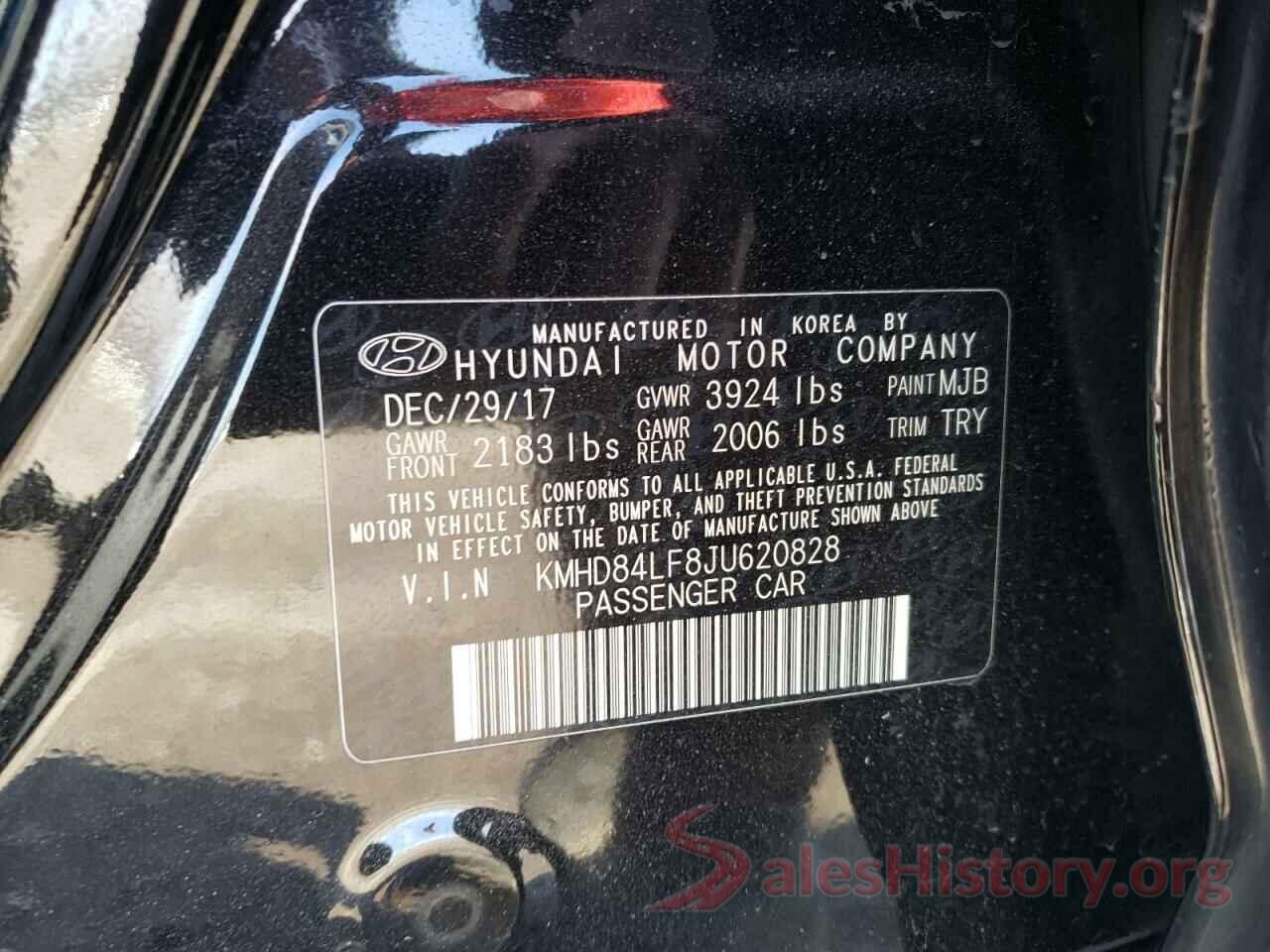 KMHD84LF8JU620828 2018 HYUNDAI ELANTRA