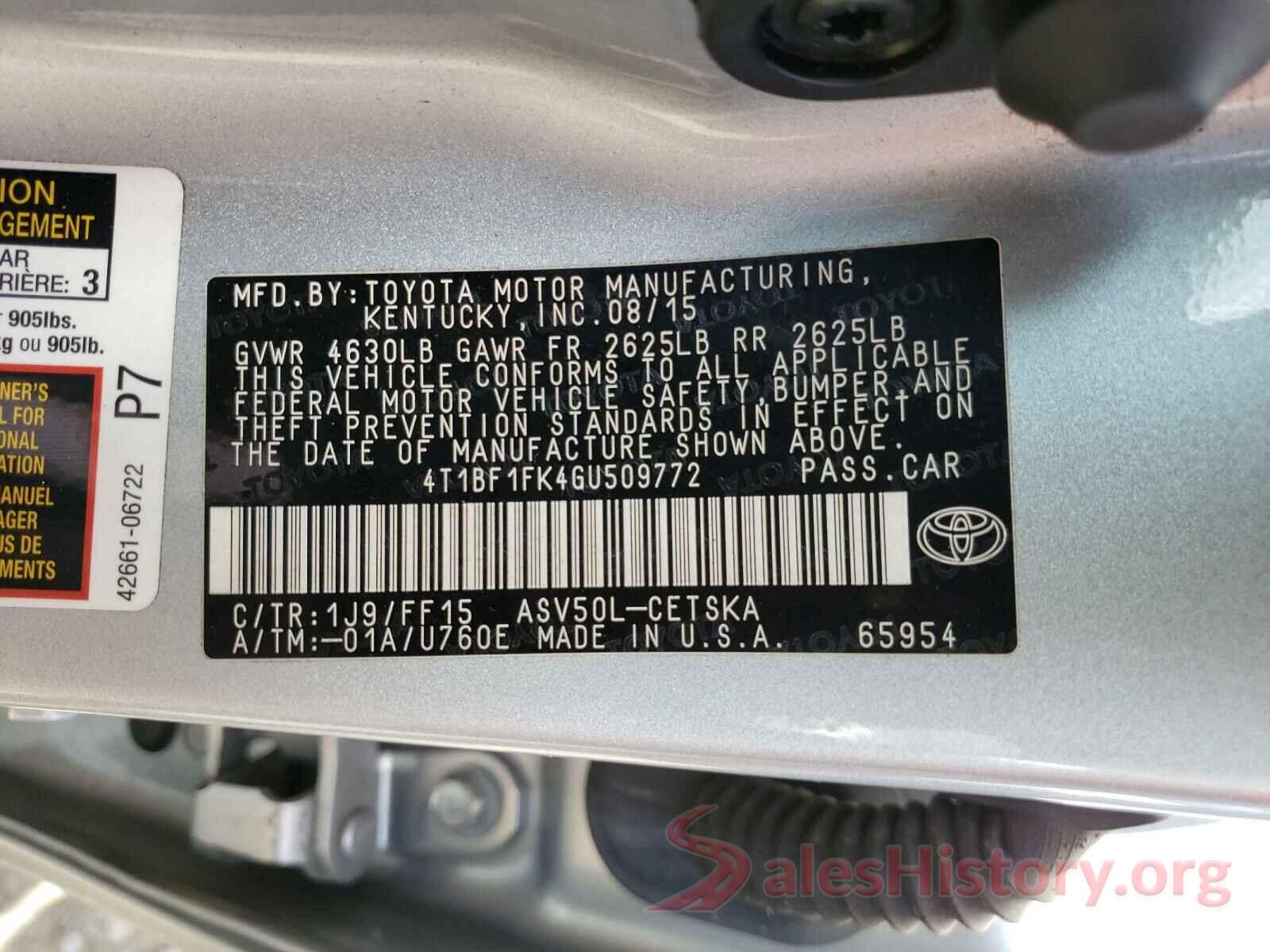 4T1BF1FK4GU509772 2016 TOYOTA CAMRY