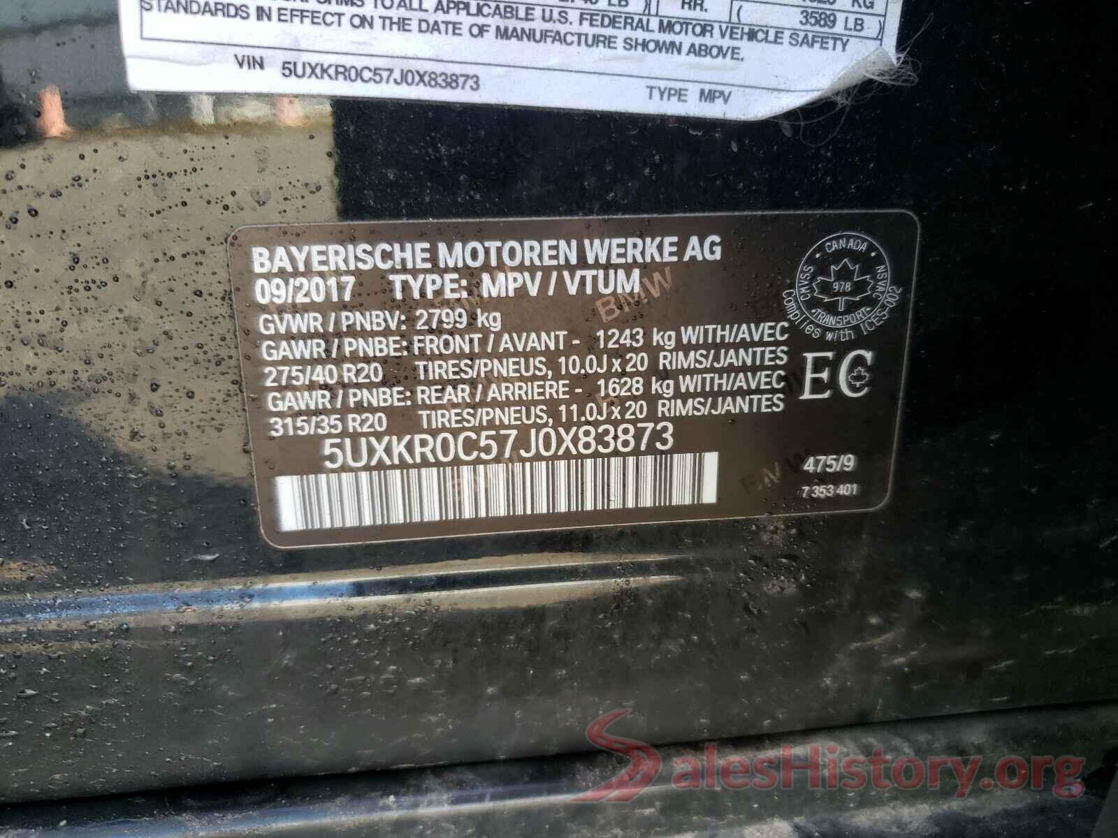 5UXKR0C57J0X83873 2018 BMW X5