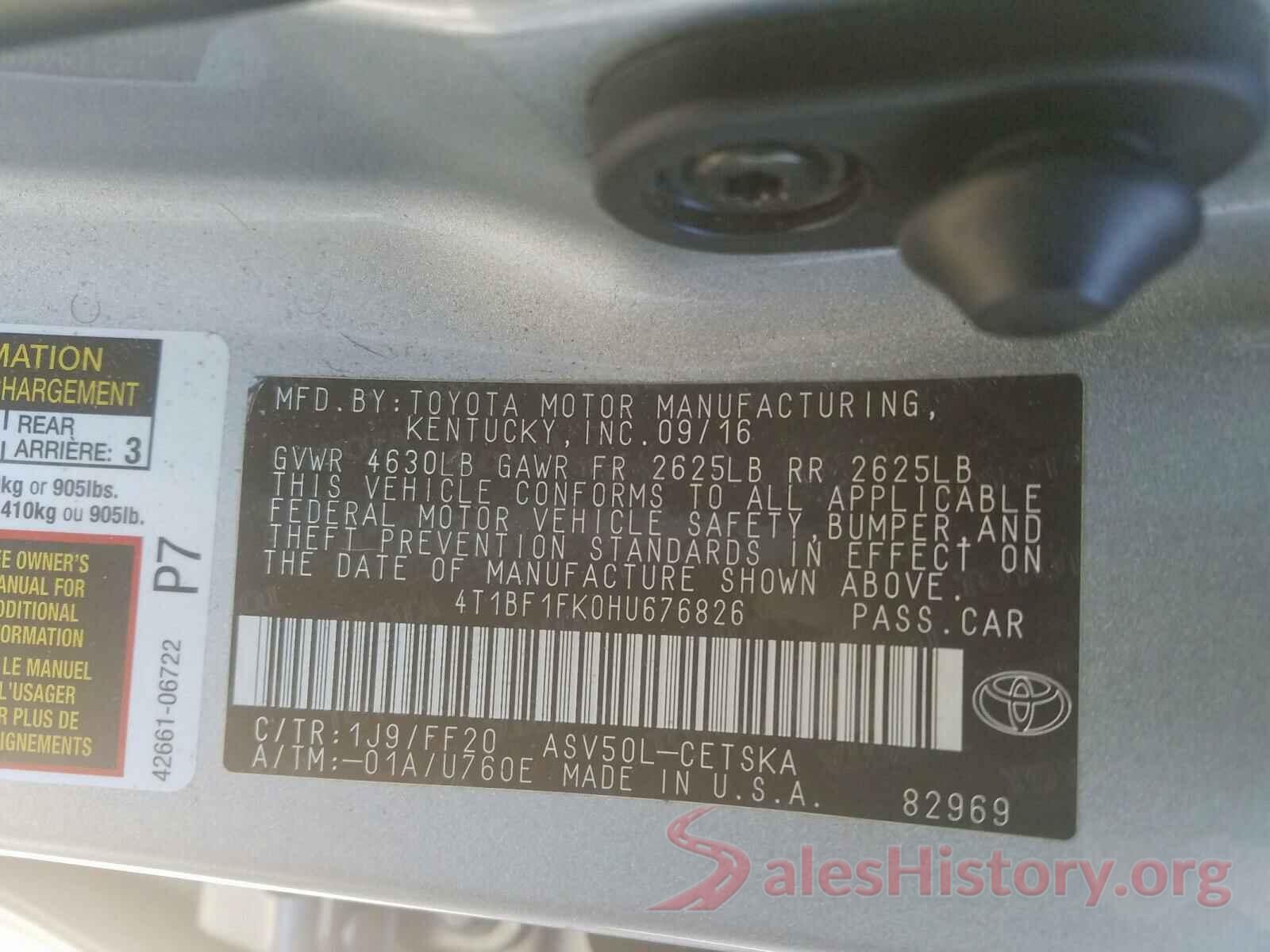 4T1BF1FK0HU676826 2017 TOYOTA CAMRY