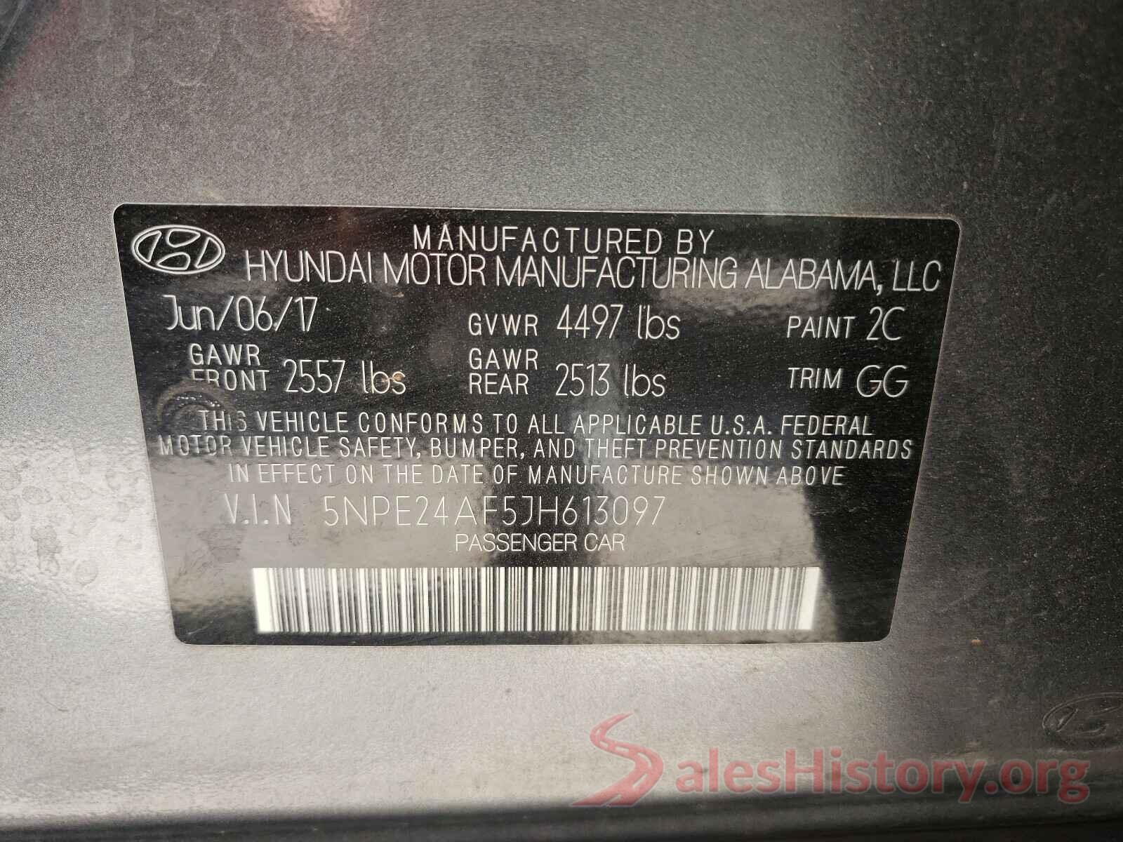 5NPE24AF5JH613097 2018 HYUNDAI SONATA