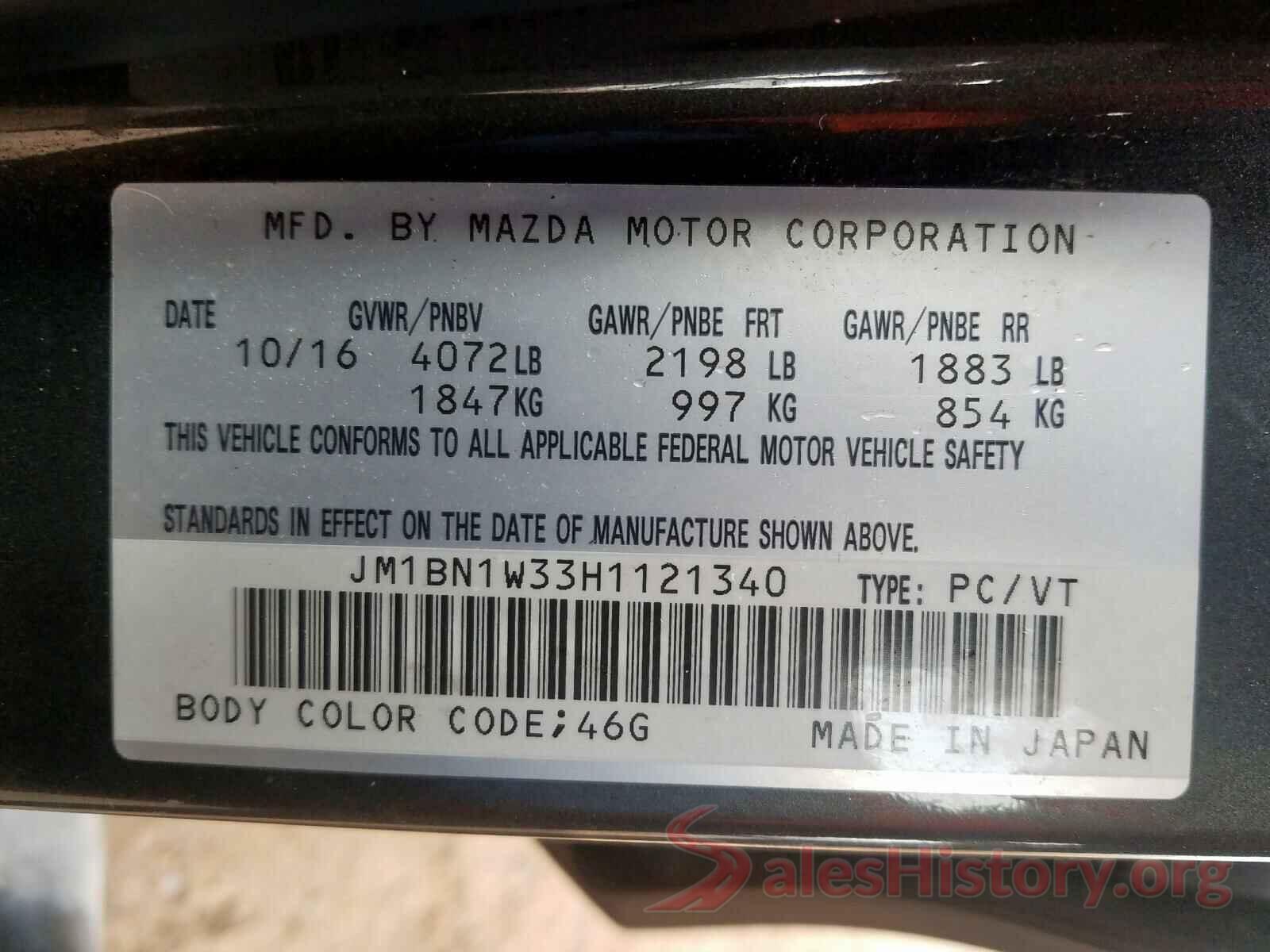 JM1BN1W33H1121340 2017 MAZDA 3