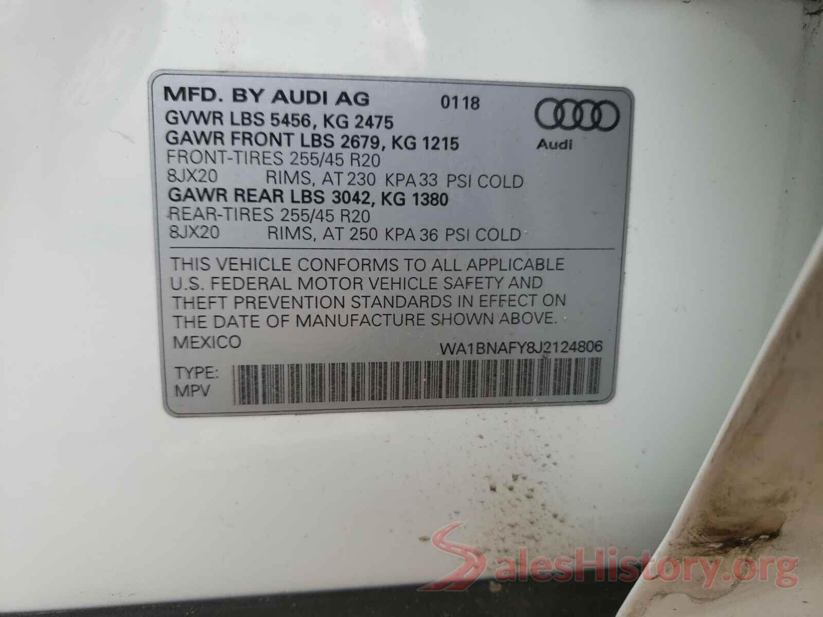 WA1BNAFY8J2124806 2018 AUDI Q5