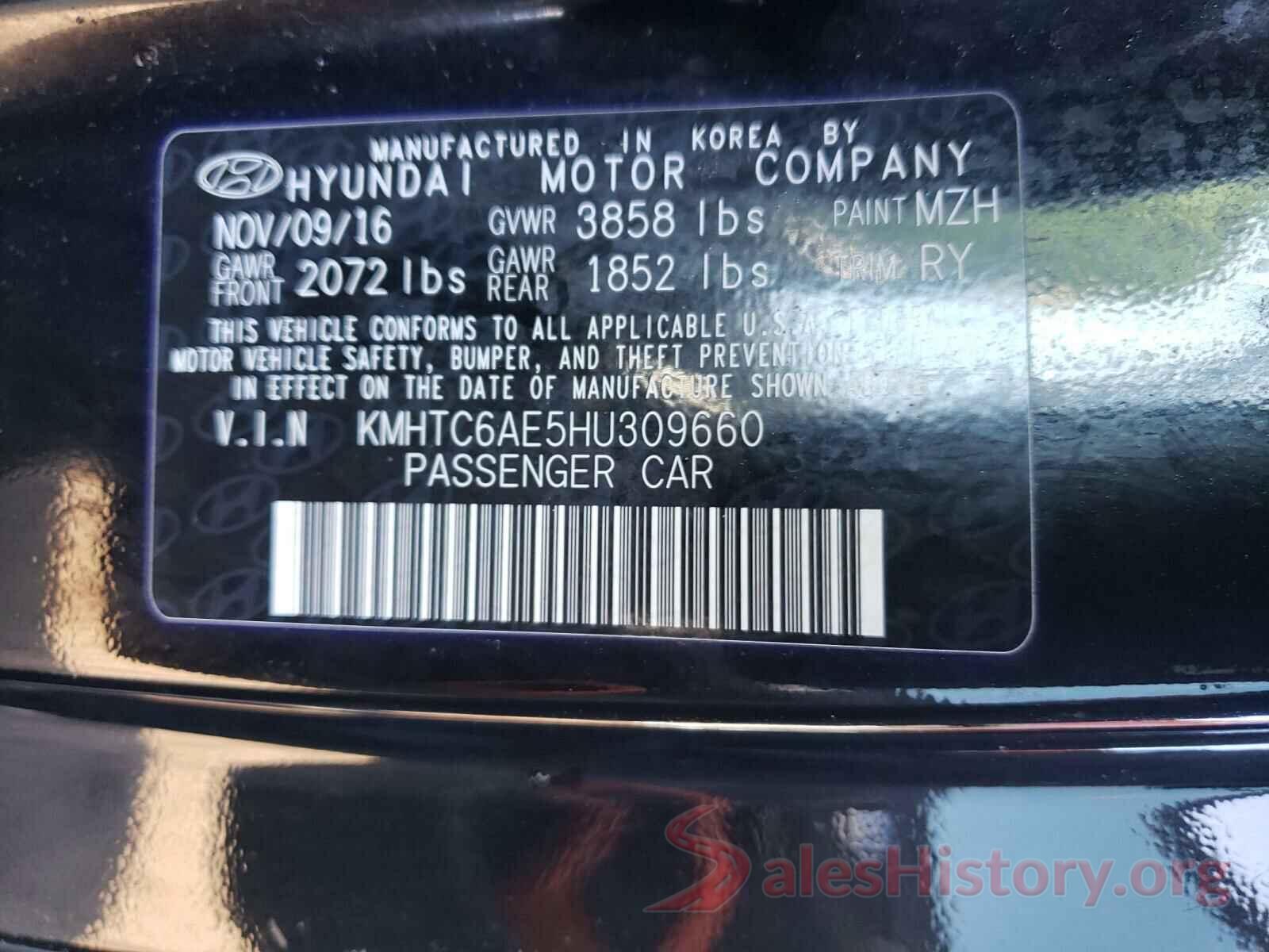 KMHTC6AE5HU309660 2017 HYUNDAI VELOSTER