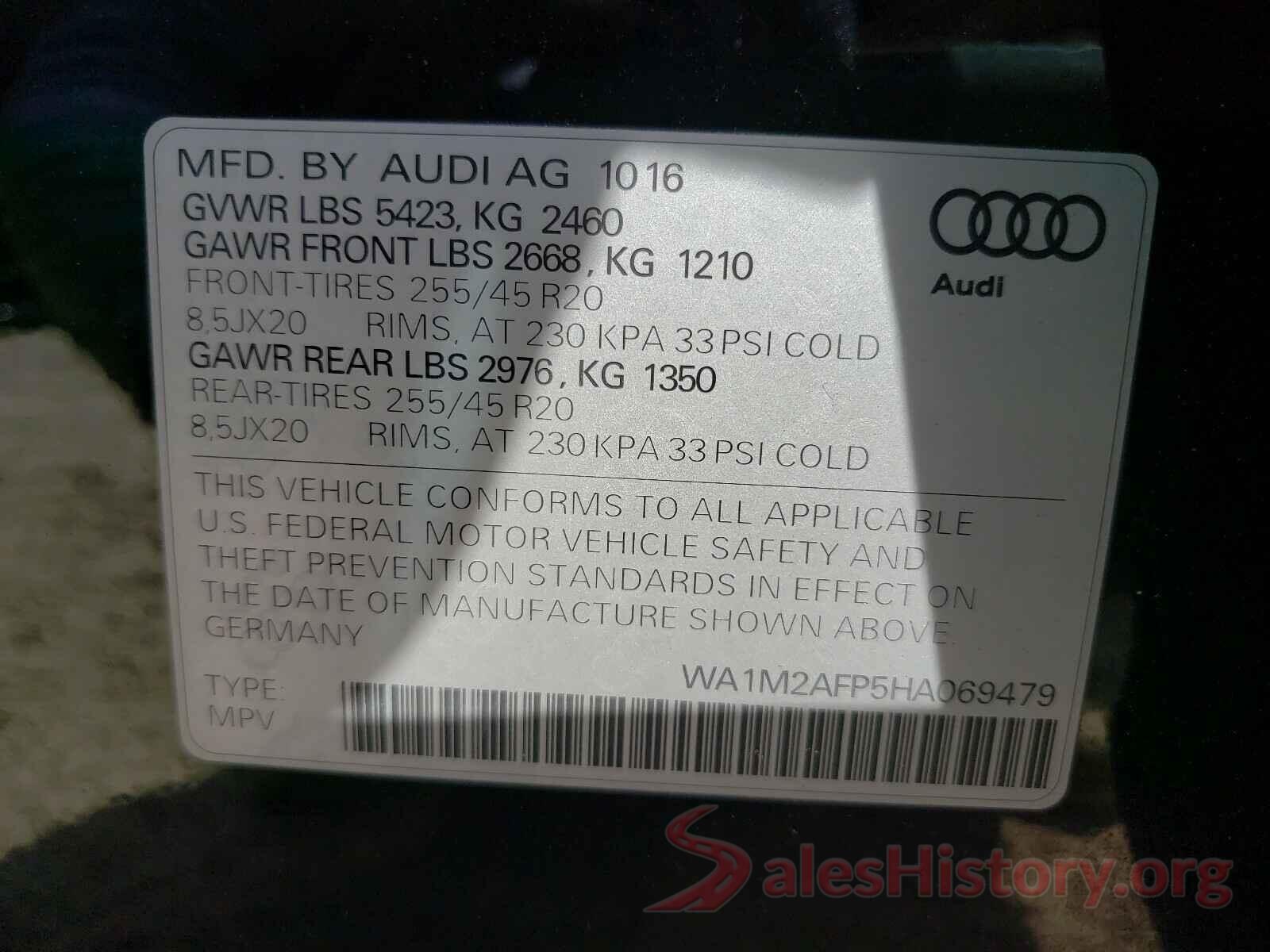 WA1M2AFP5HA069479 2017 AUDI Q5