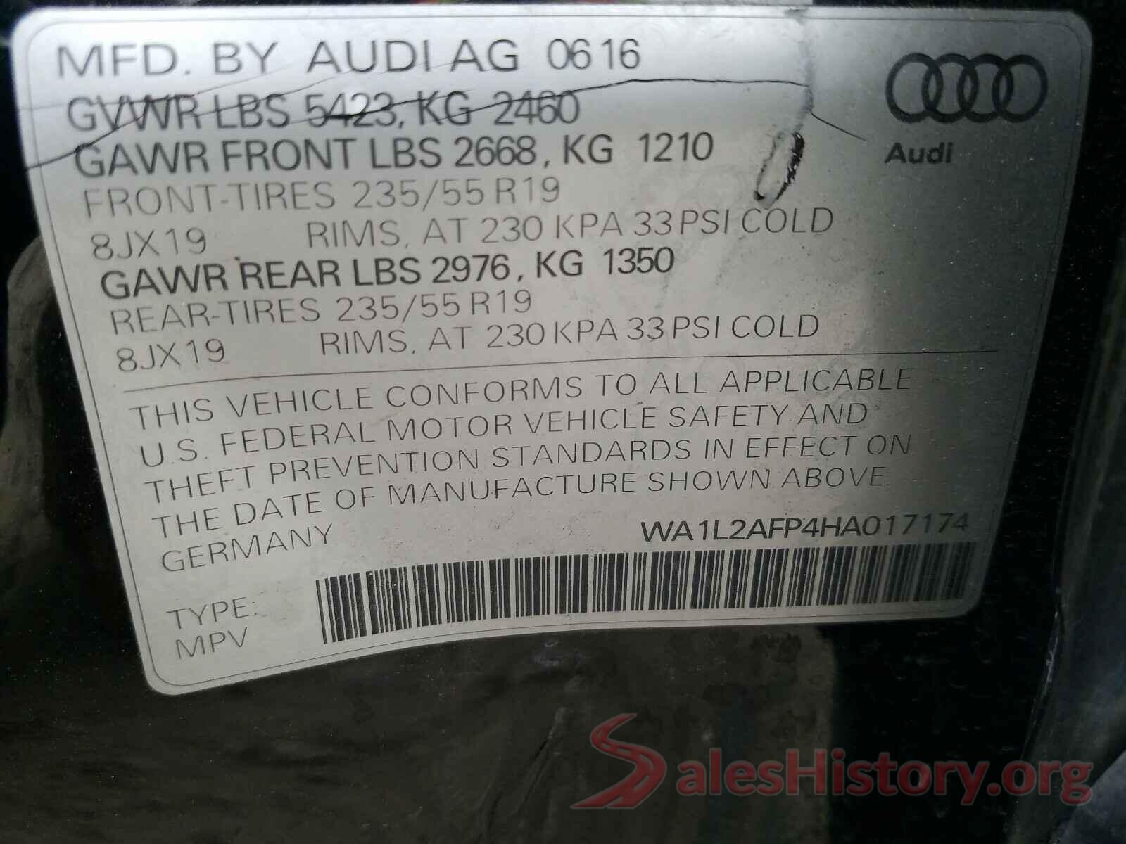 WA1L2AFP4HA017174 2017 AUDI Q5