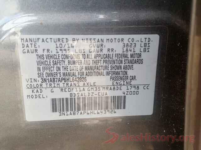 3N1AB7AP6HL643926 2017 NISSAN SENTRA