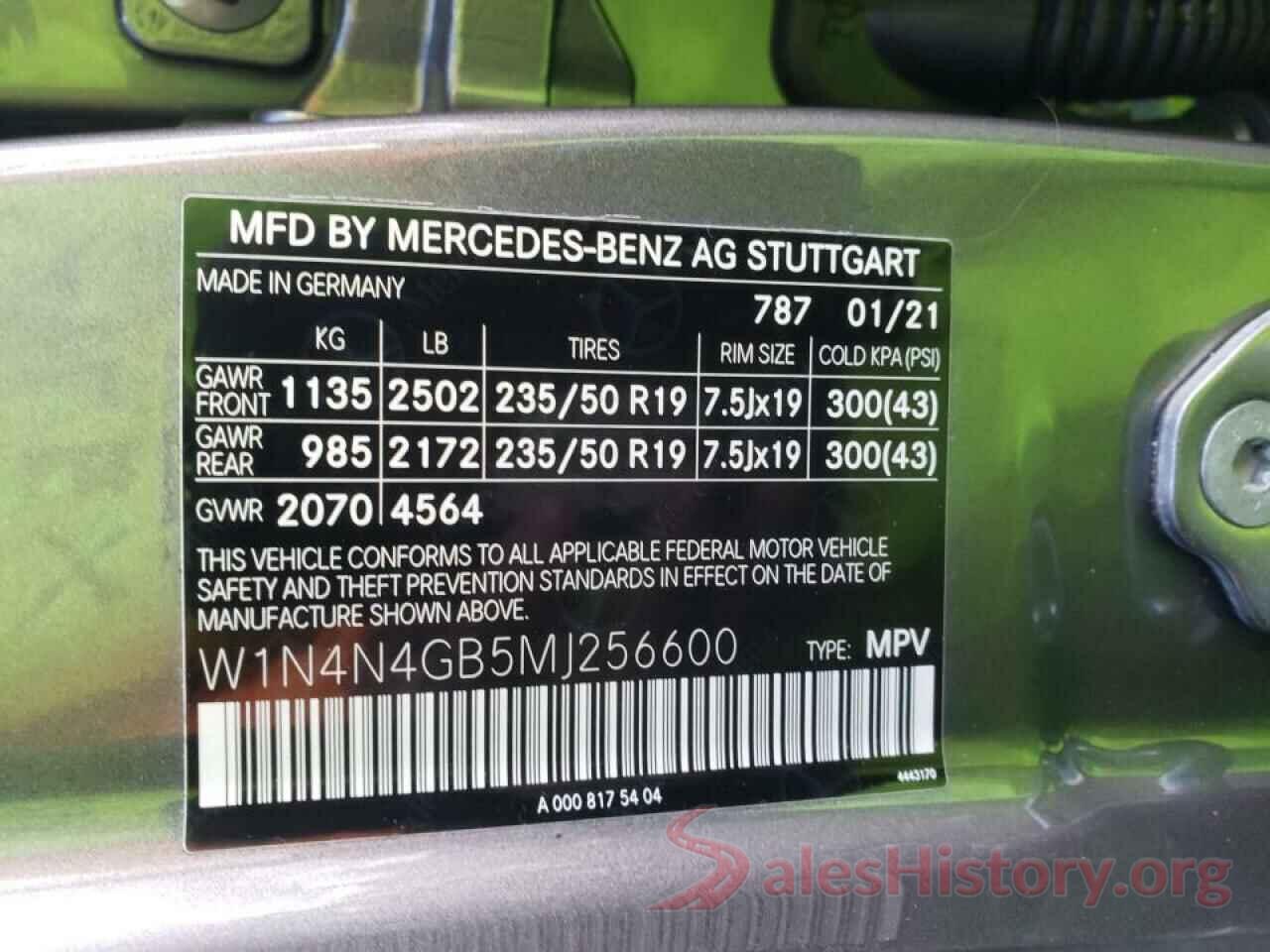 W1N4N4GB5MJ256600 2021 MERCEDES-BENZ GLA-CLASS