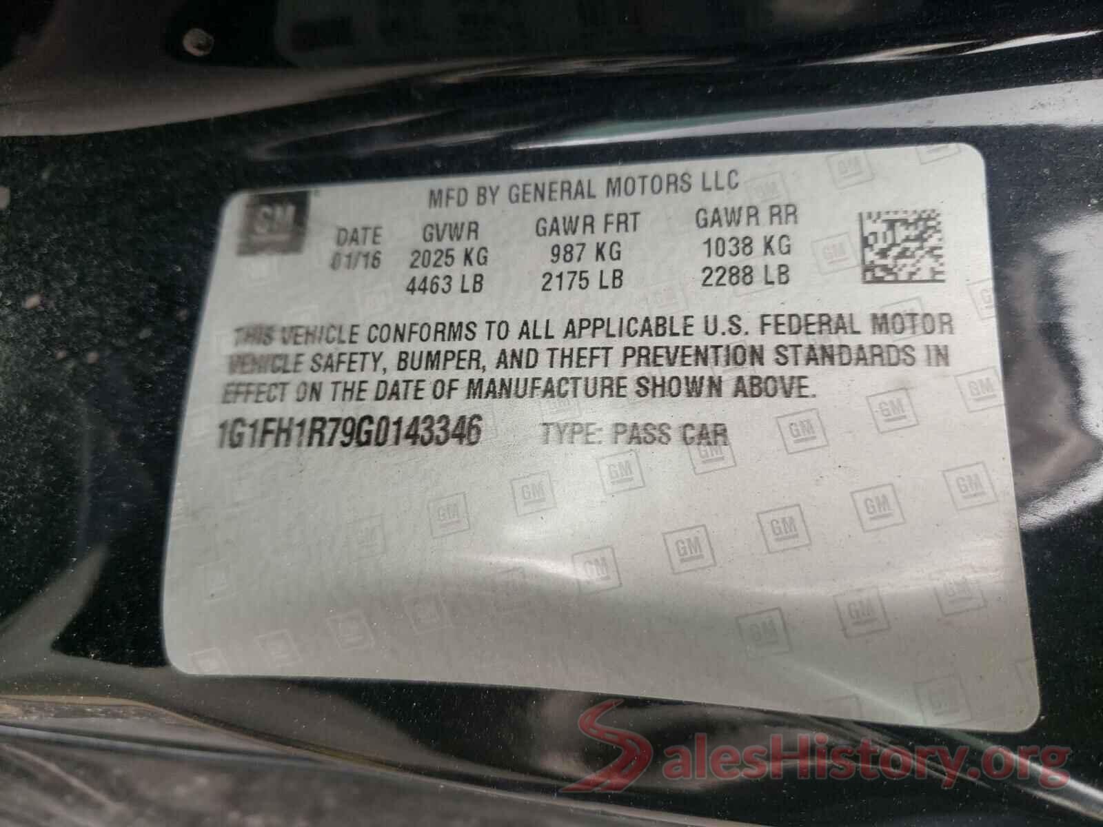 1G1FH1R79G0143346 2016 CHEVROLET CAMARO