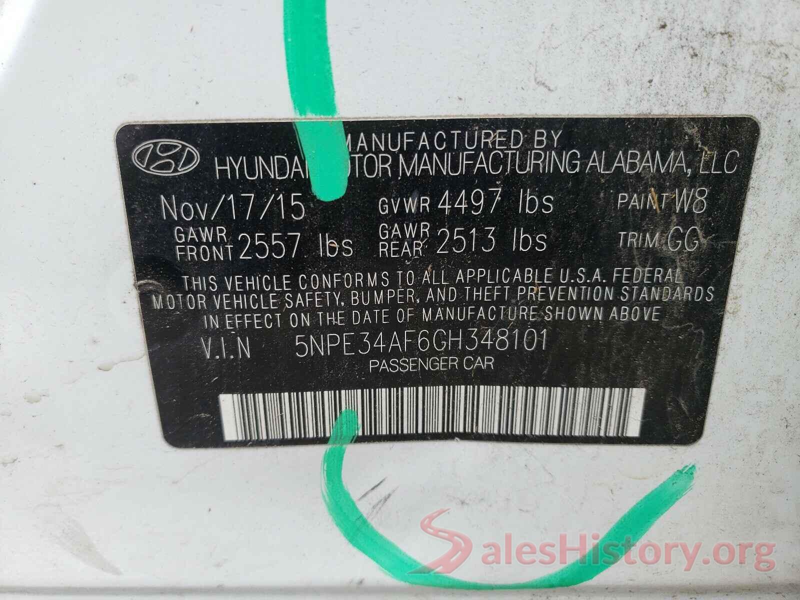 5NPE34AF6GH348101 2016 HYUNDAI SONATA