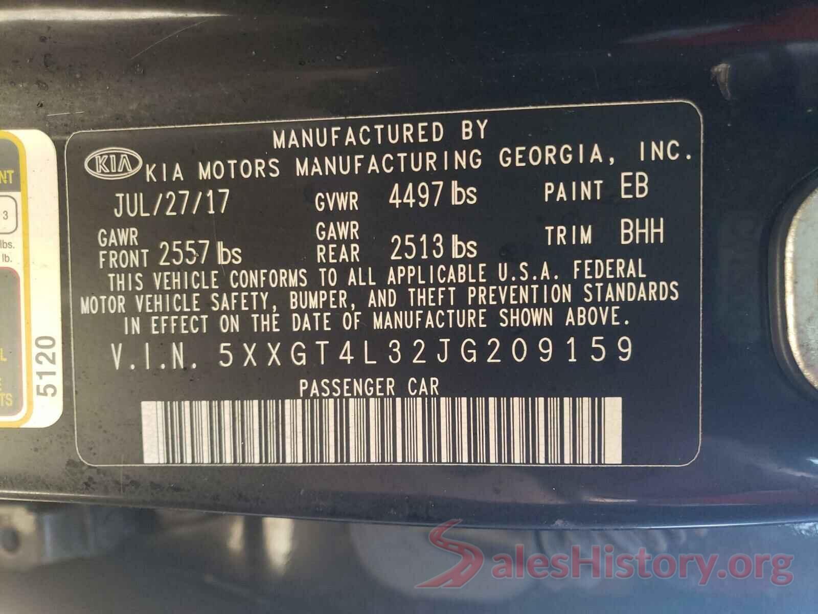 5XXGT4L32JG209159 2018 KIA OPTIMA