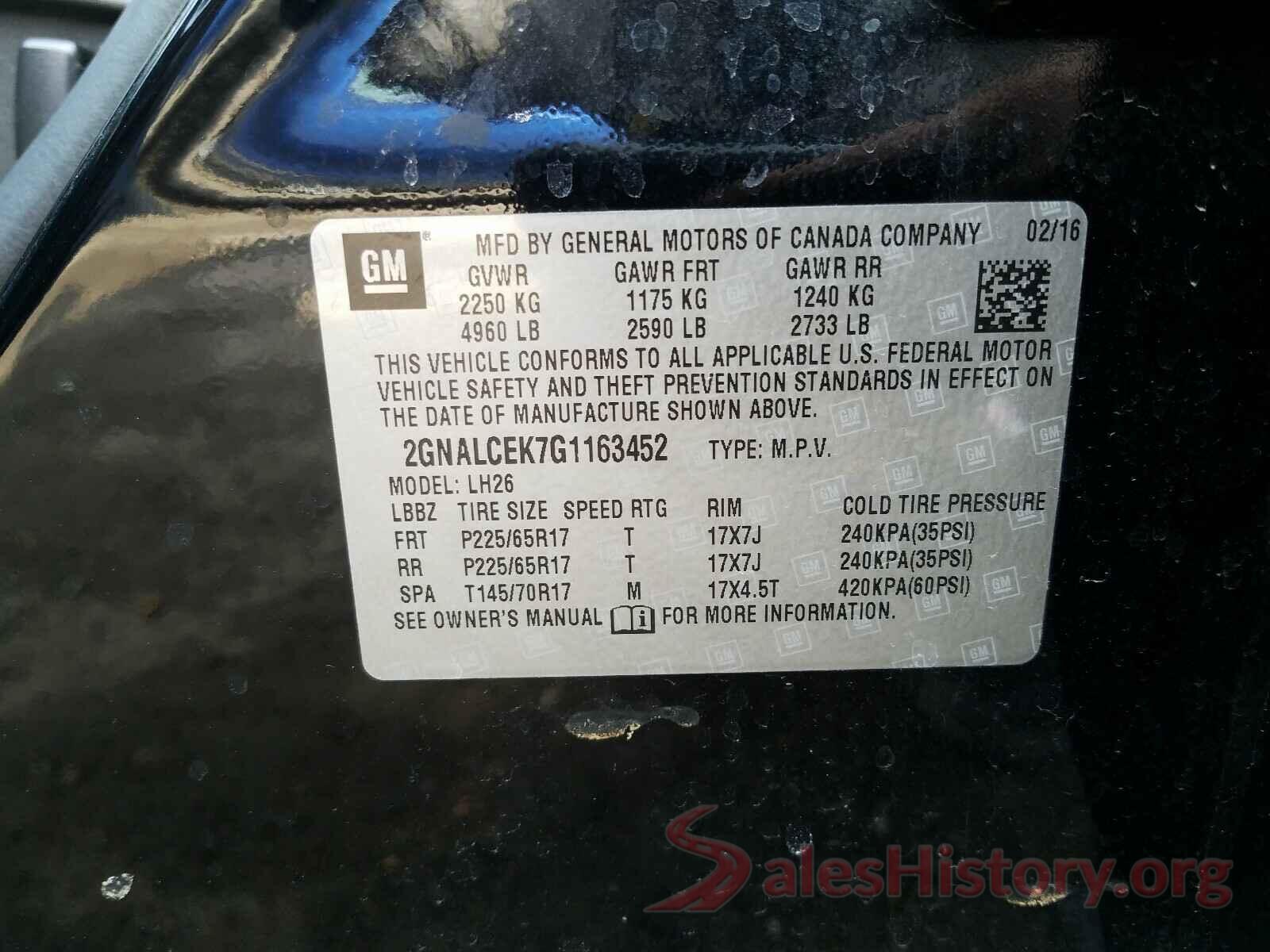 2GNALCEK7G1163452 2016 CHEVROLET EQUINOX