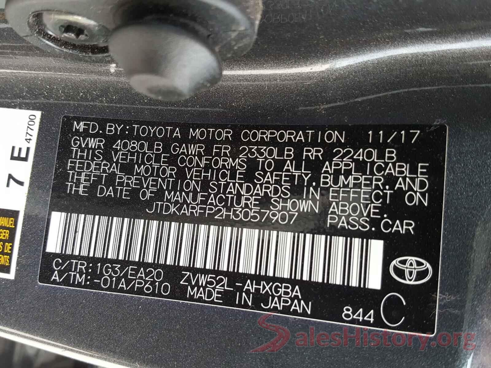 JTDKARFP2H3057907 2017 TOYOTA PRIUS