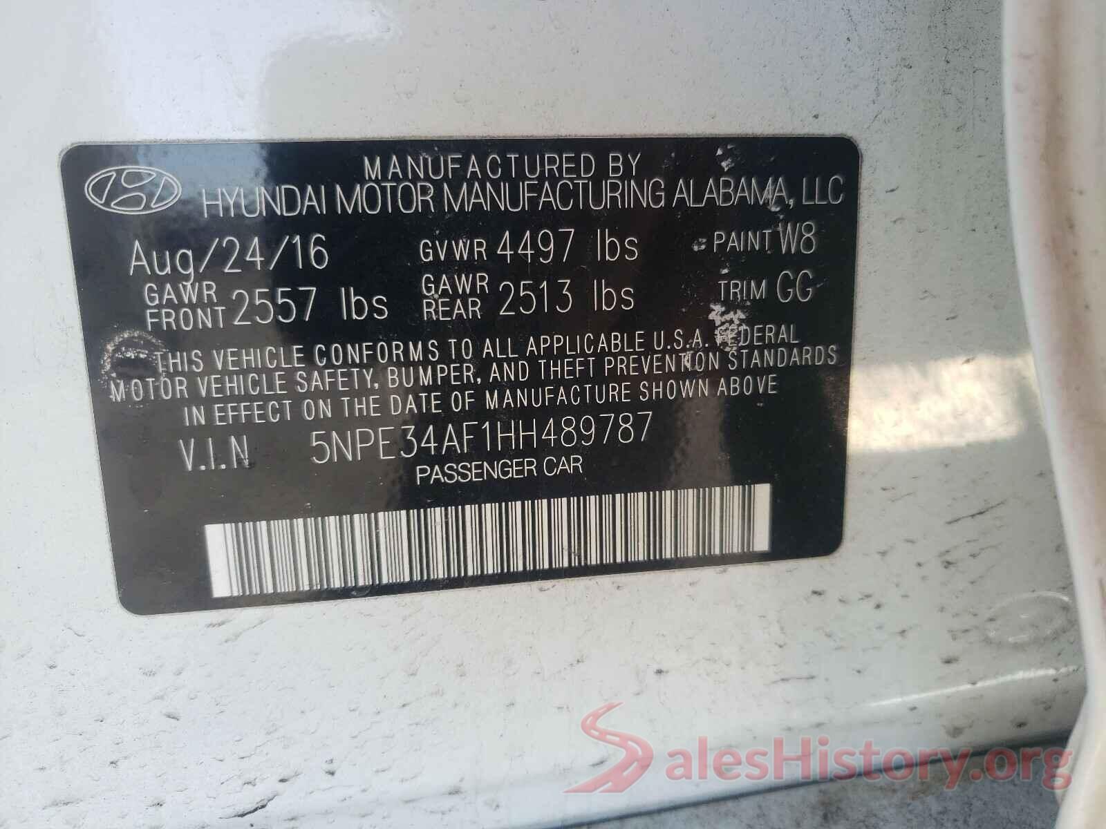 5NPE34AF1HH489787 2017 HYUNDAI SONATA