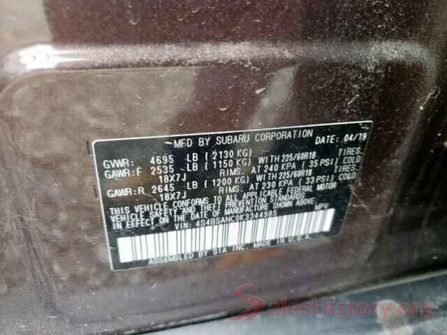 4S4BSANC0K3344985 2019 SUBARU OUTBACK