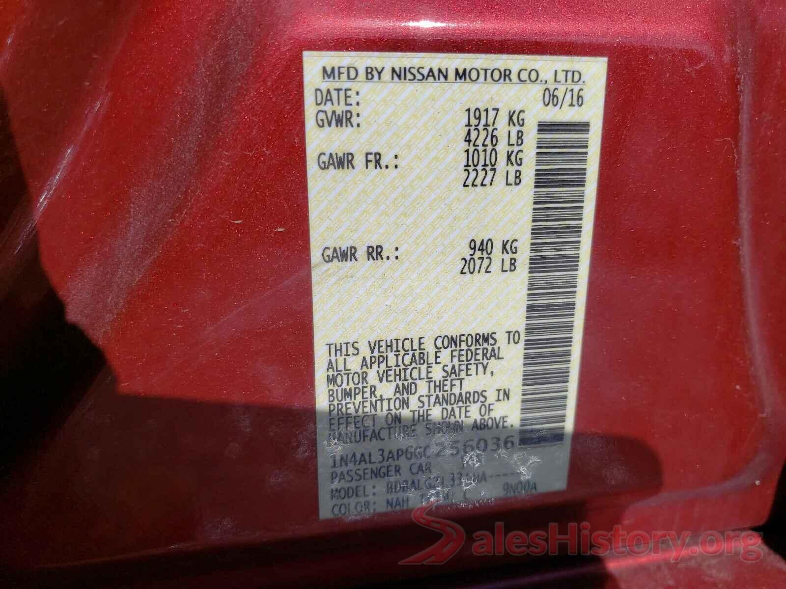 1N4AL3AP6GC256036 2016 NISSAN ALTIMA