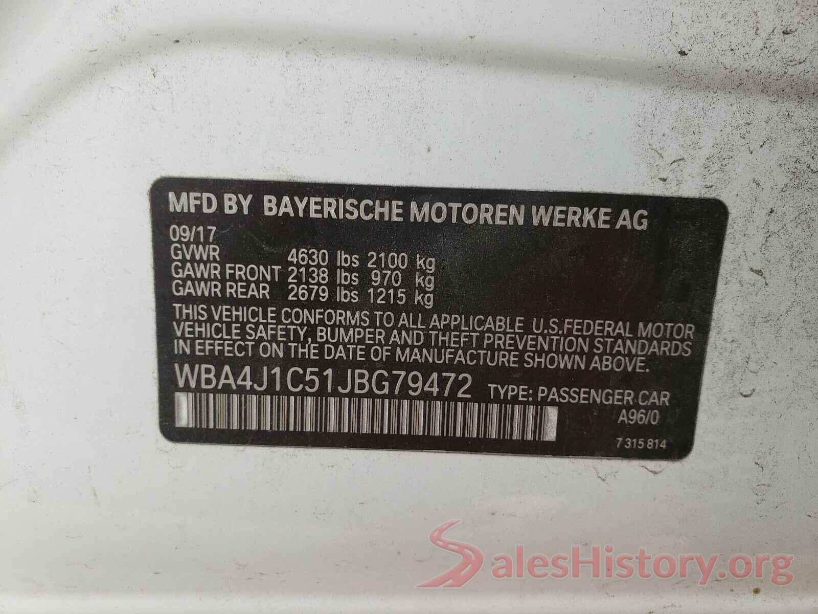 WBA4J1C51JBG79472 2018 BMW 4 SERIES