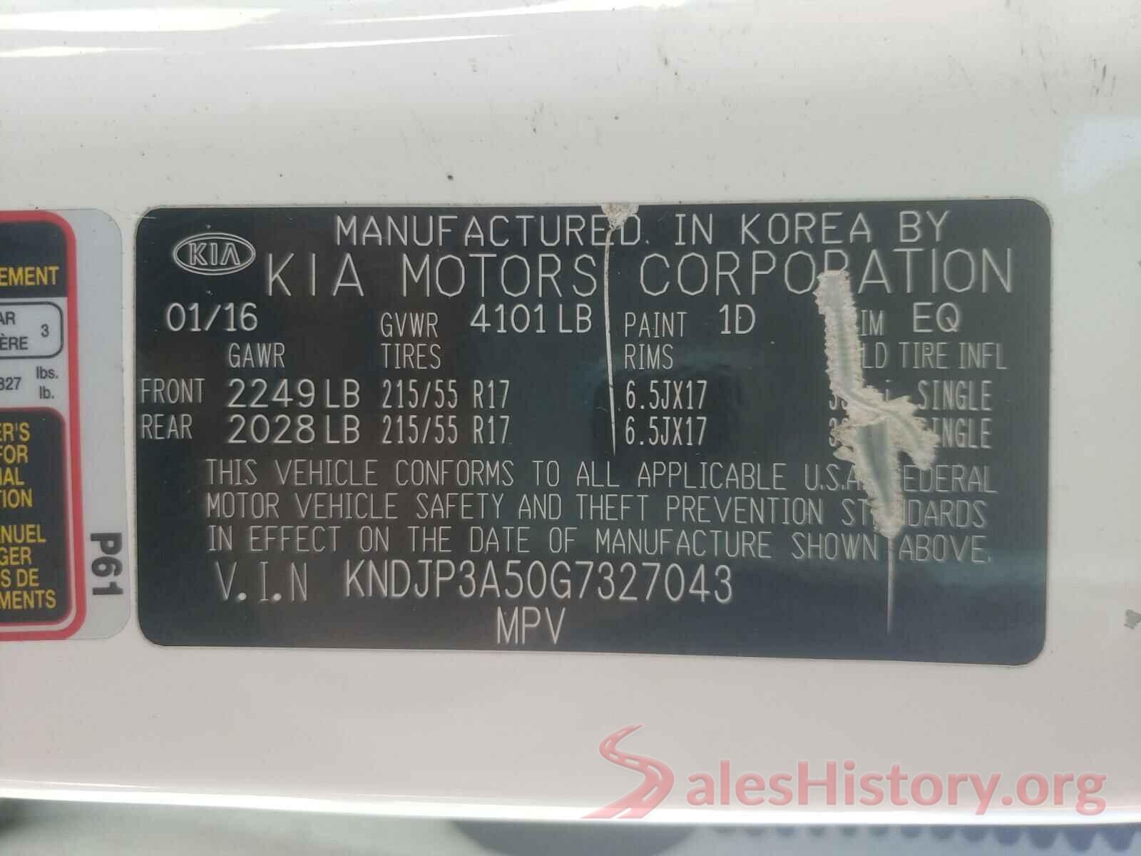 KNDJP3A50G7327043 2016 KIA SOUL