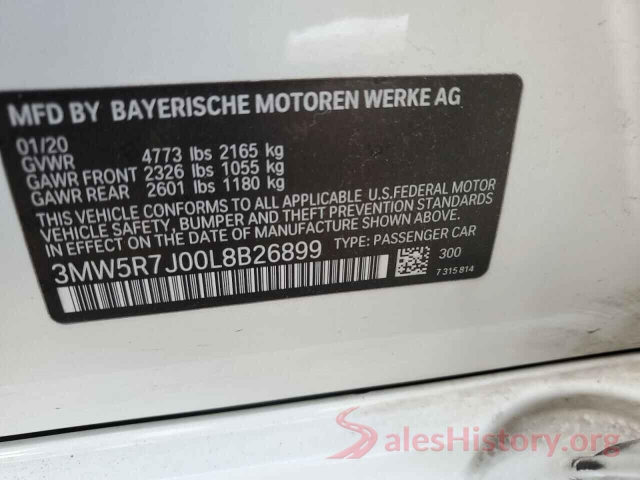 3MW5R7J00L8B26899 2020 BMW 3 SERIES