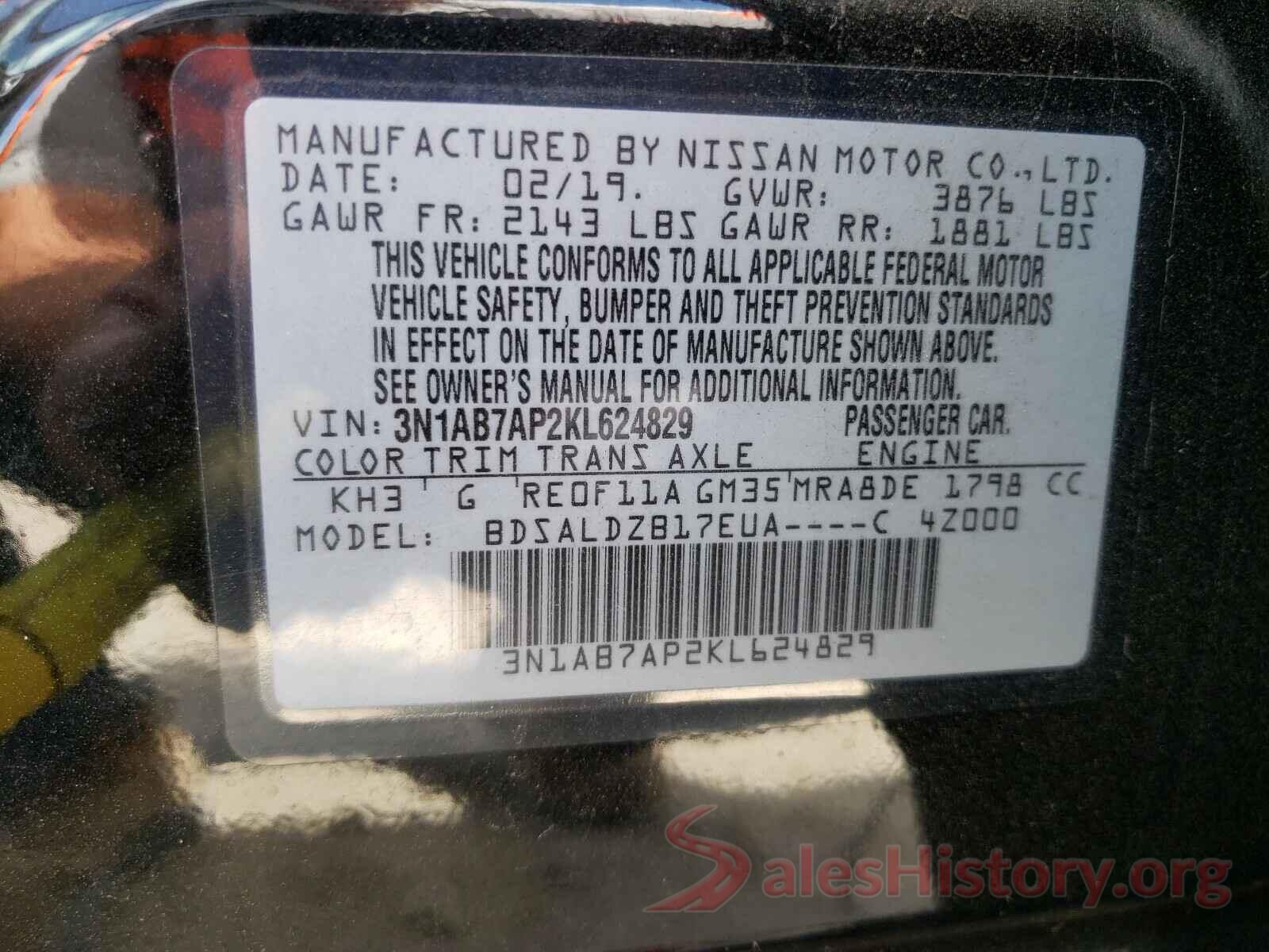 3N1AB7AP2KL624829 2019 NISSAN SENTRA