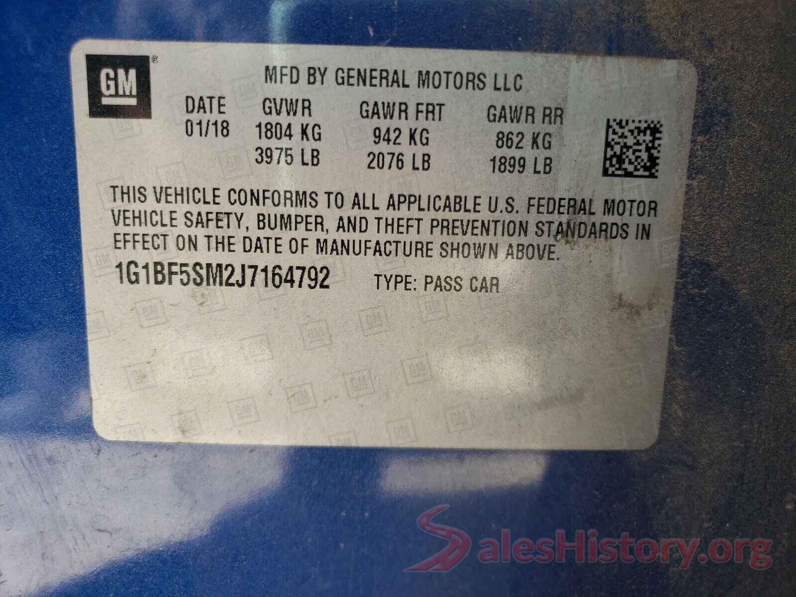 1G1BF5SM2J7164792 2018 CHEVROLET CRUZE