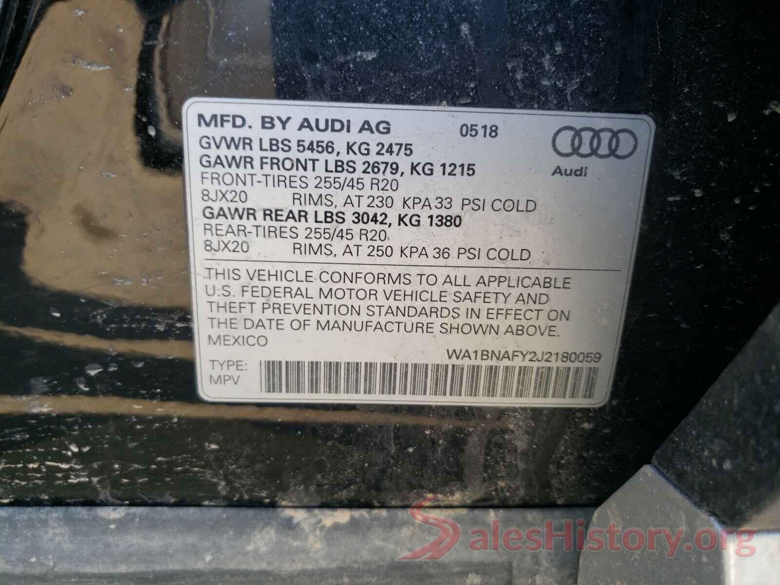 WA1BNAFY2J2180059 2018 AUDI Q5