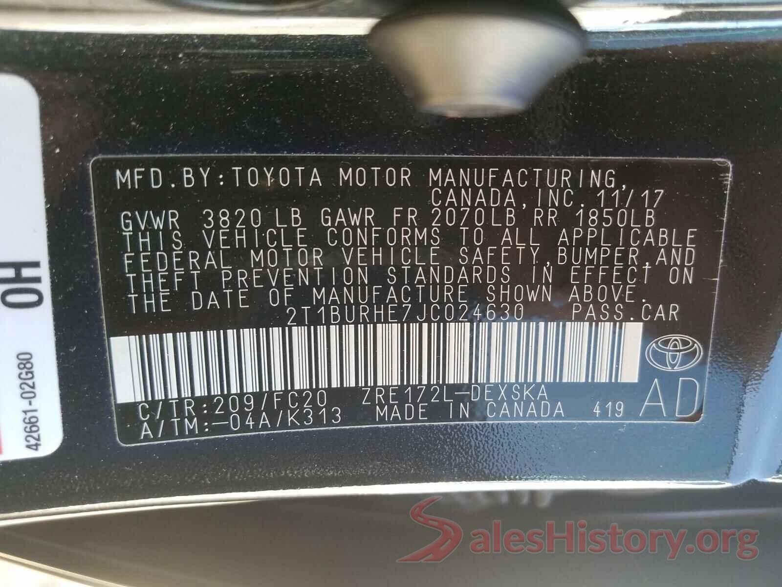 2T1BURHE7JC024630 2018 TOYOTA COROLLA