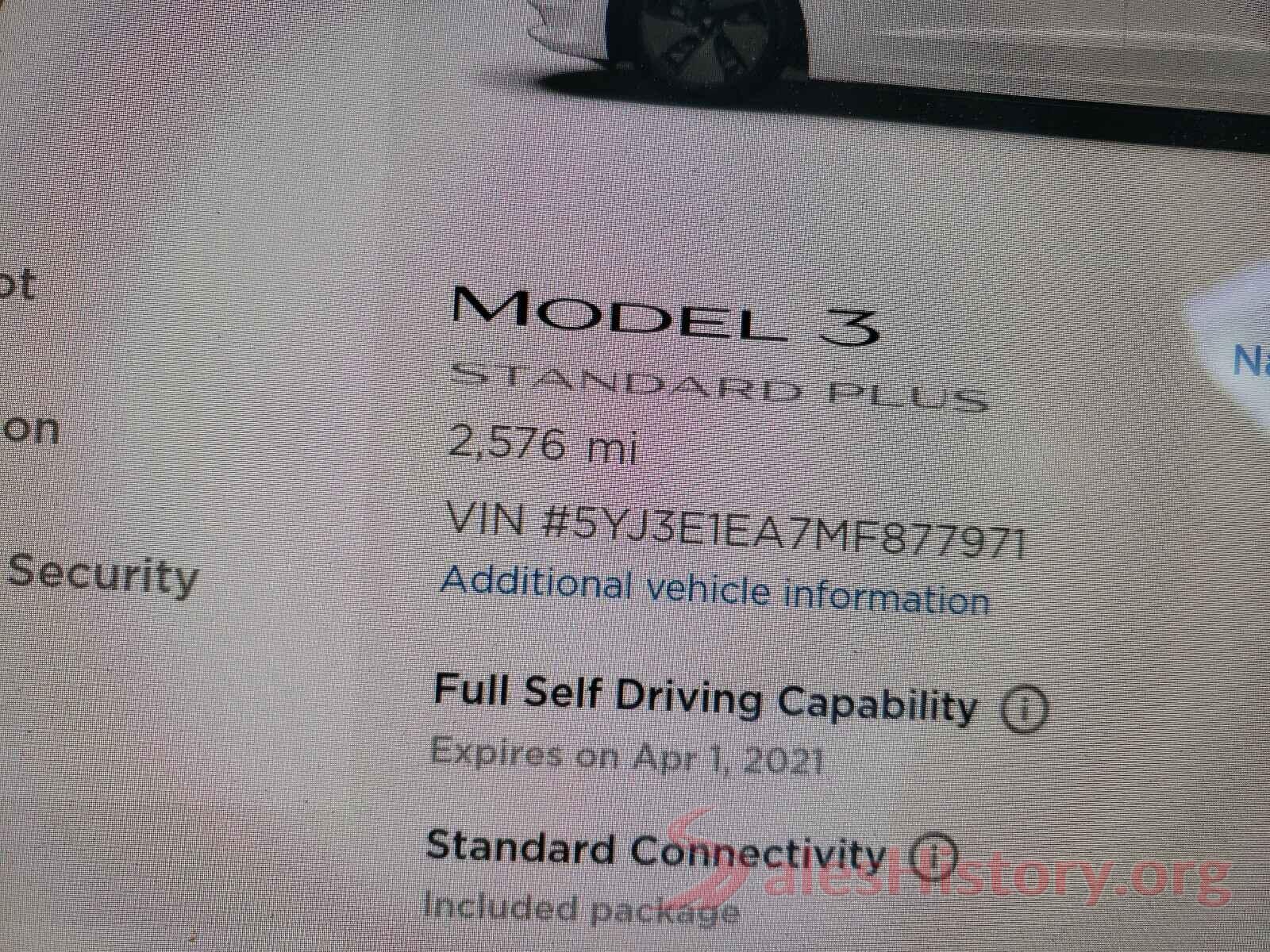 5YJ3E1EA7MF877971 2021 TESLA MODEL 3