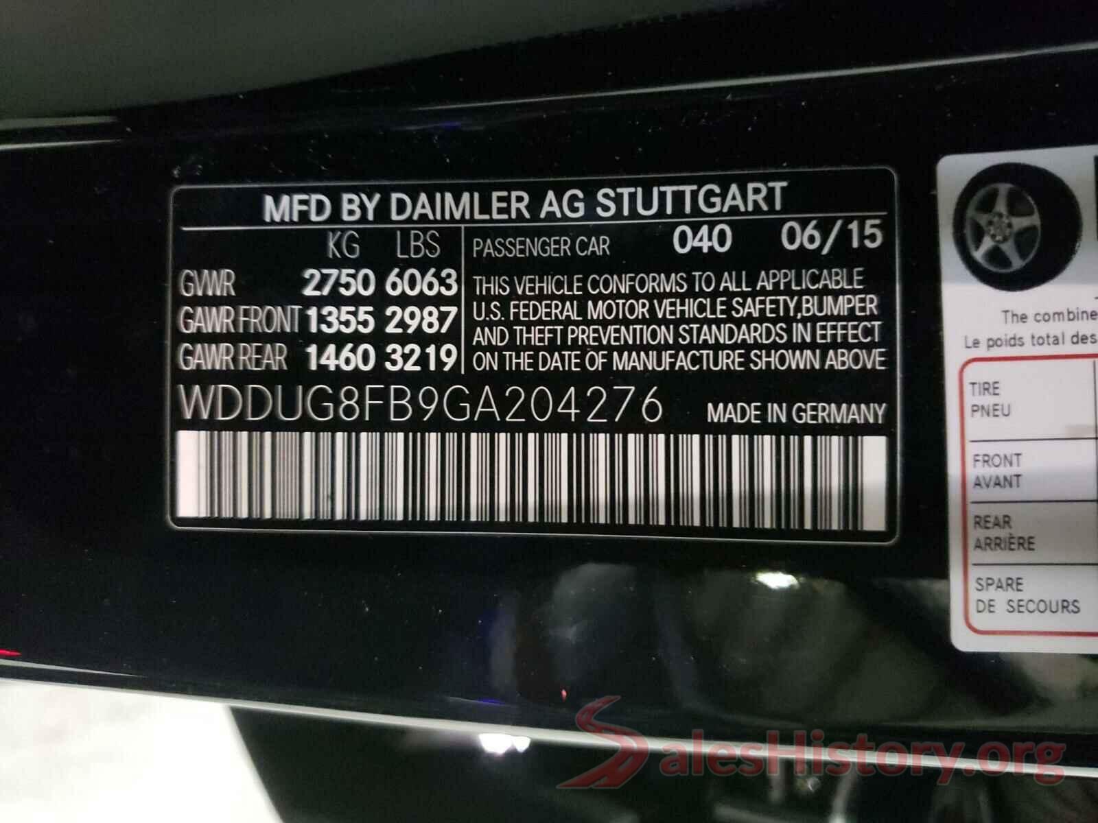 WDDUG8FB9GA204276 2016 MERCEDES-BENZ S CLASS