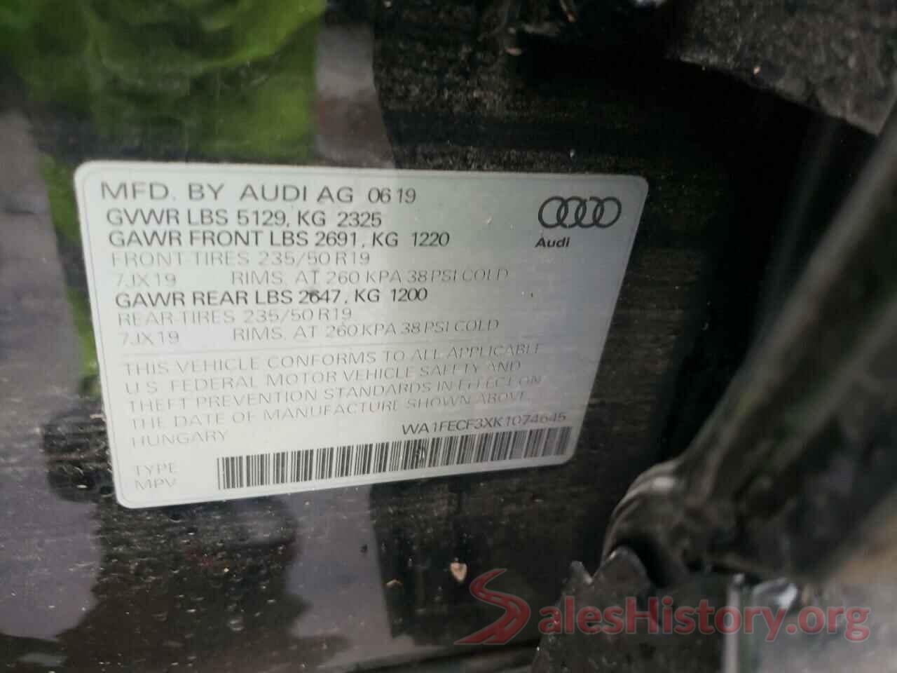 WA1FECF3XK1074645 2019 AUDI Q3