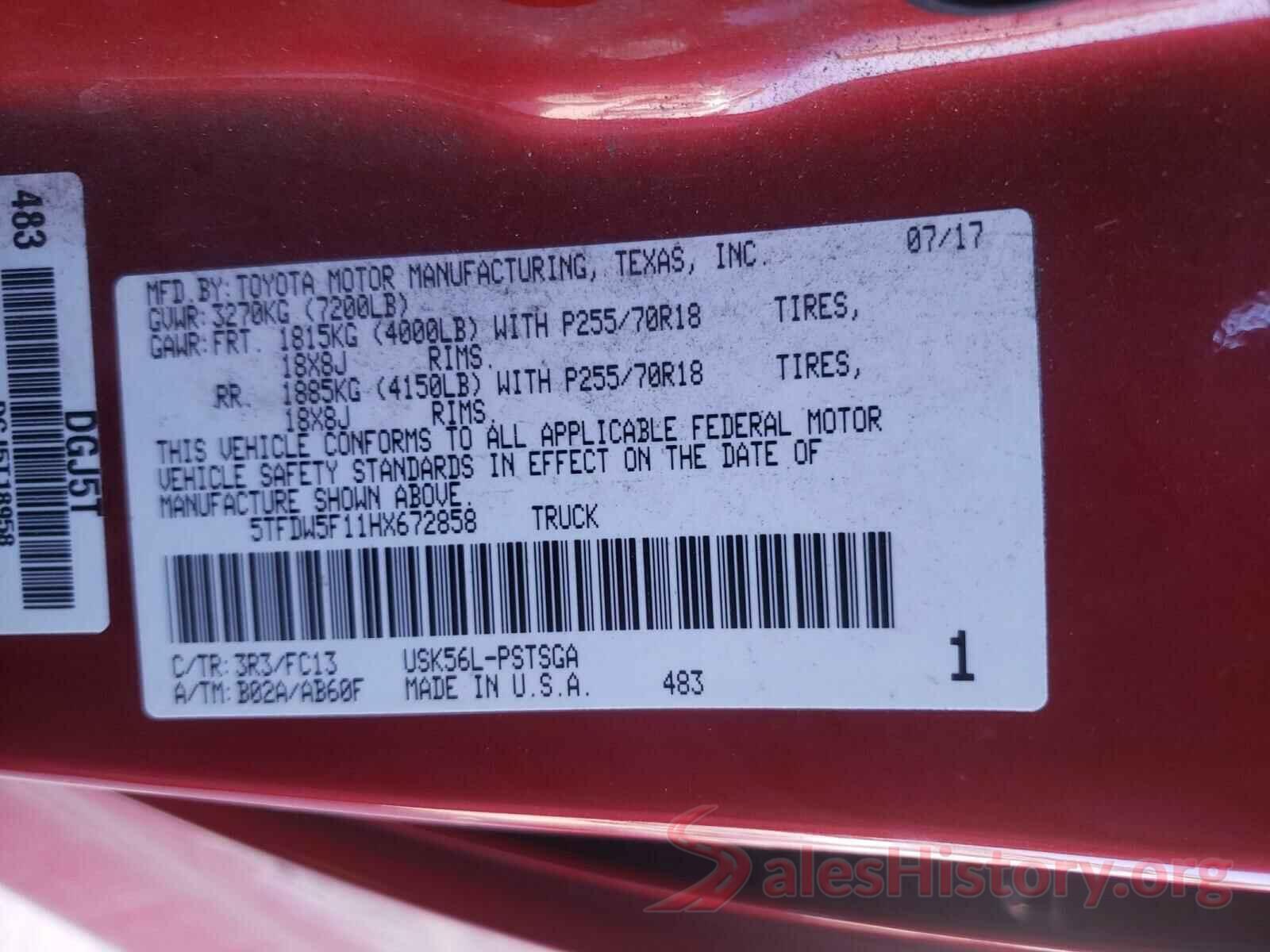 5TFDW5F11HX672858 2017 TOYOTA TUNDRA