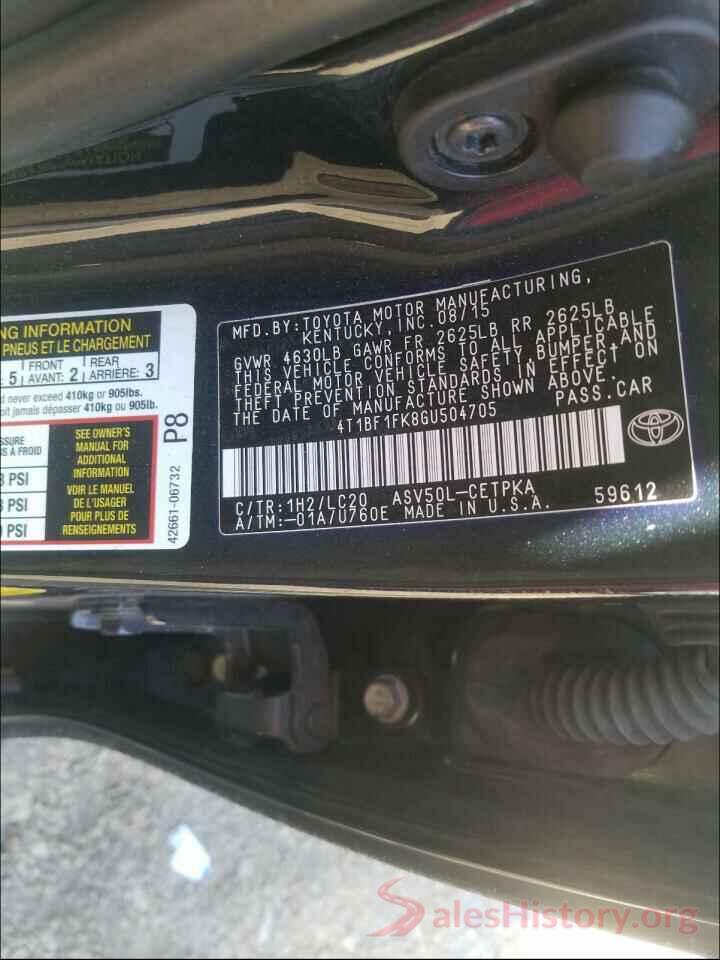 4T1BF1FK8GU504705 2016 TOYOTA CAMRY