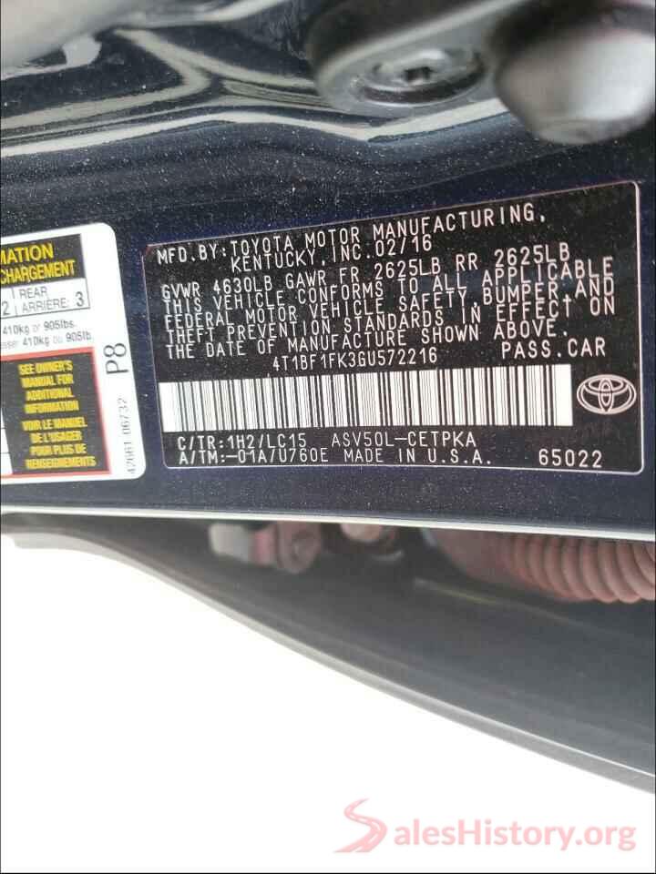 4T1BF1FK3GU572216 2016 TOYOTA CAMRY