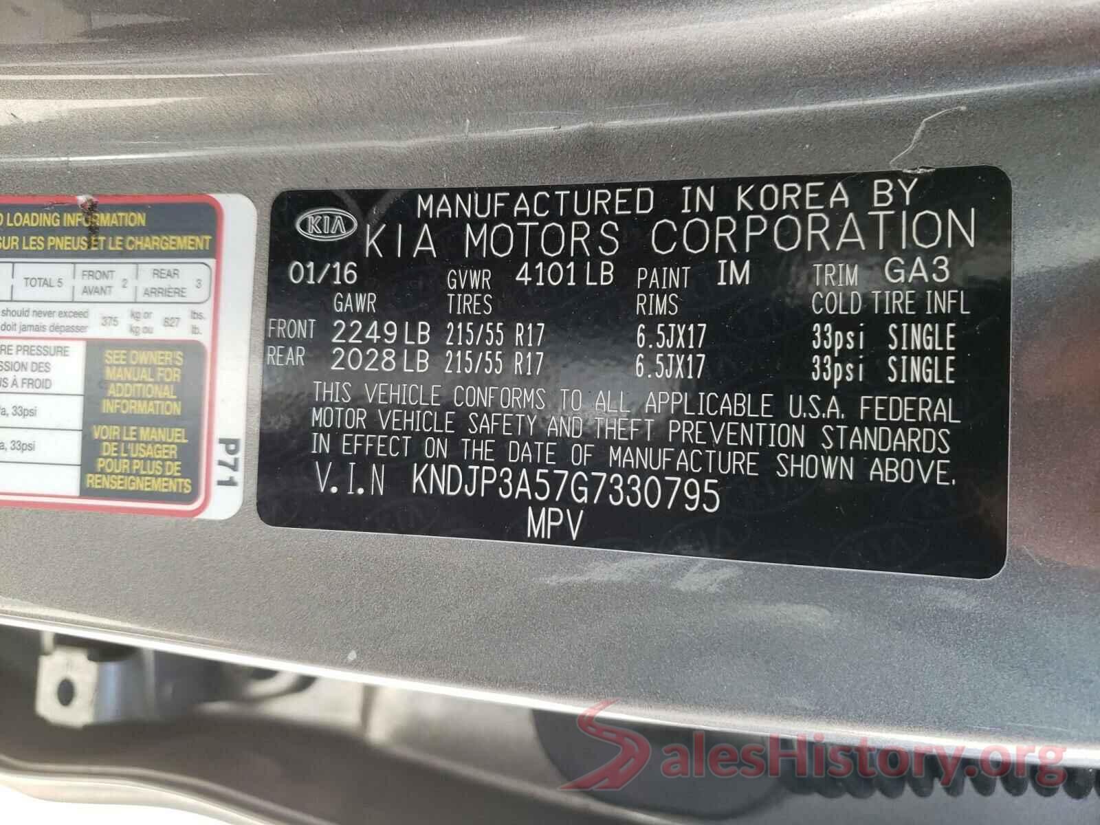 KNDJP3A57G7330795 2016 KIA SOUL