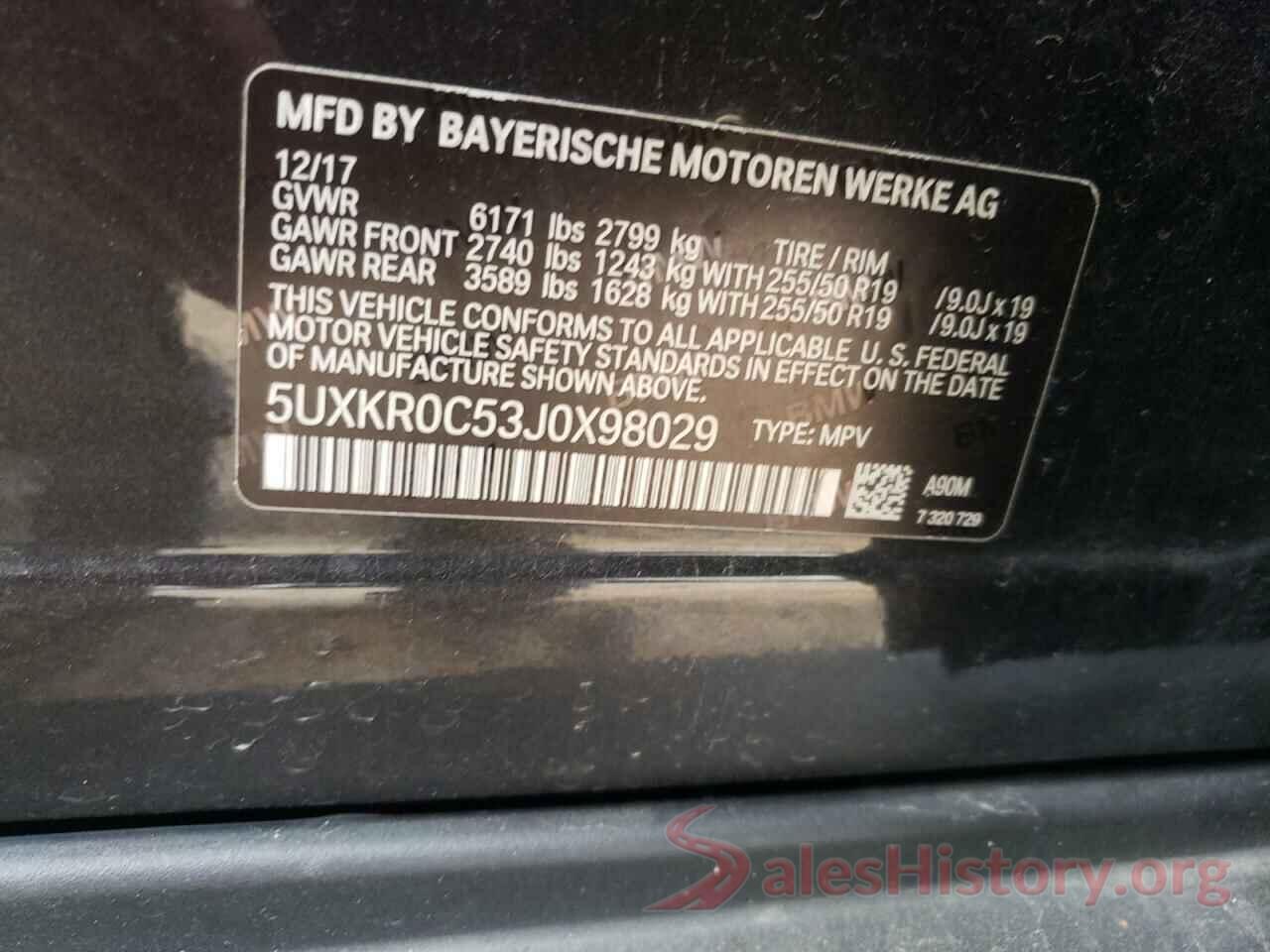 5UXKR0C53J0X98029 2018 BMW X5