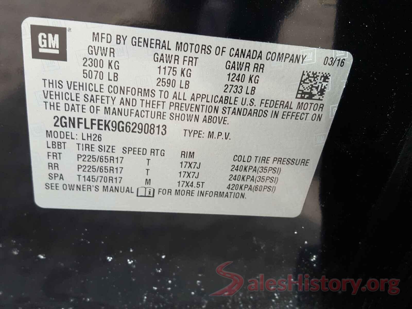 2GNFLFEK9G6290813 2016 CHEVROLET EQUINOX