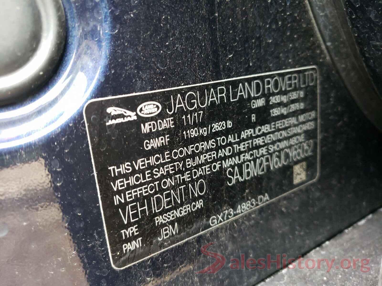 SAJBM2FV6JCY65052 2018 JAGUAR XF