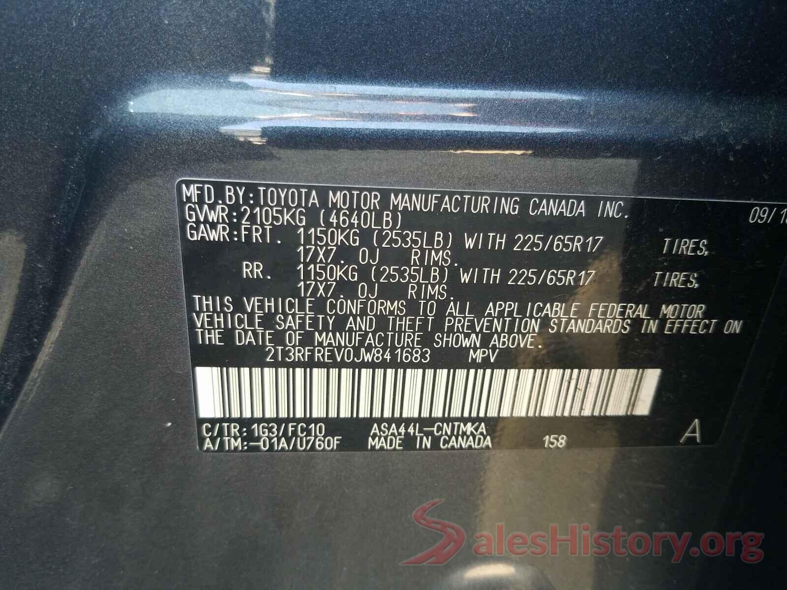 2T3RFREV0JW841683 2018 TOYOTA RAV4