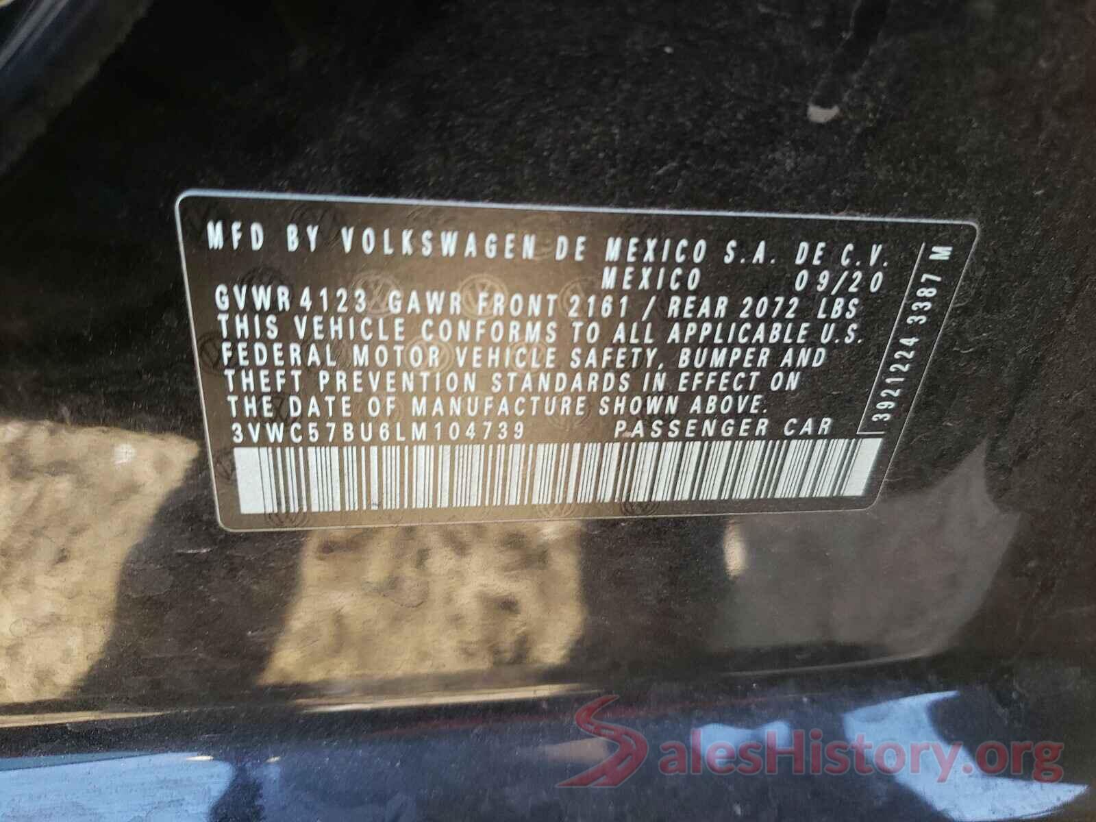 3VWC57BU6LM104739 2020 VOLKSWAGEN JETTA