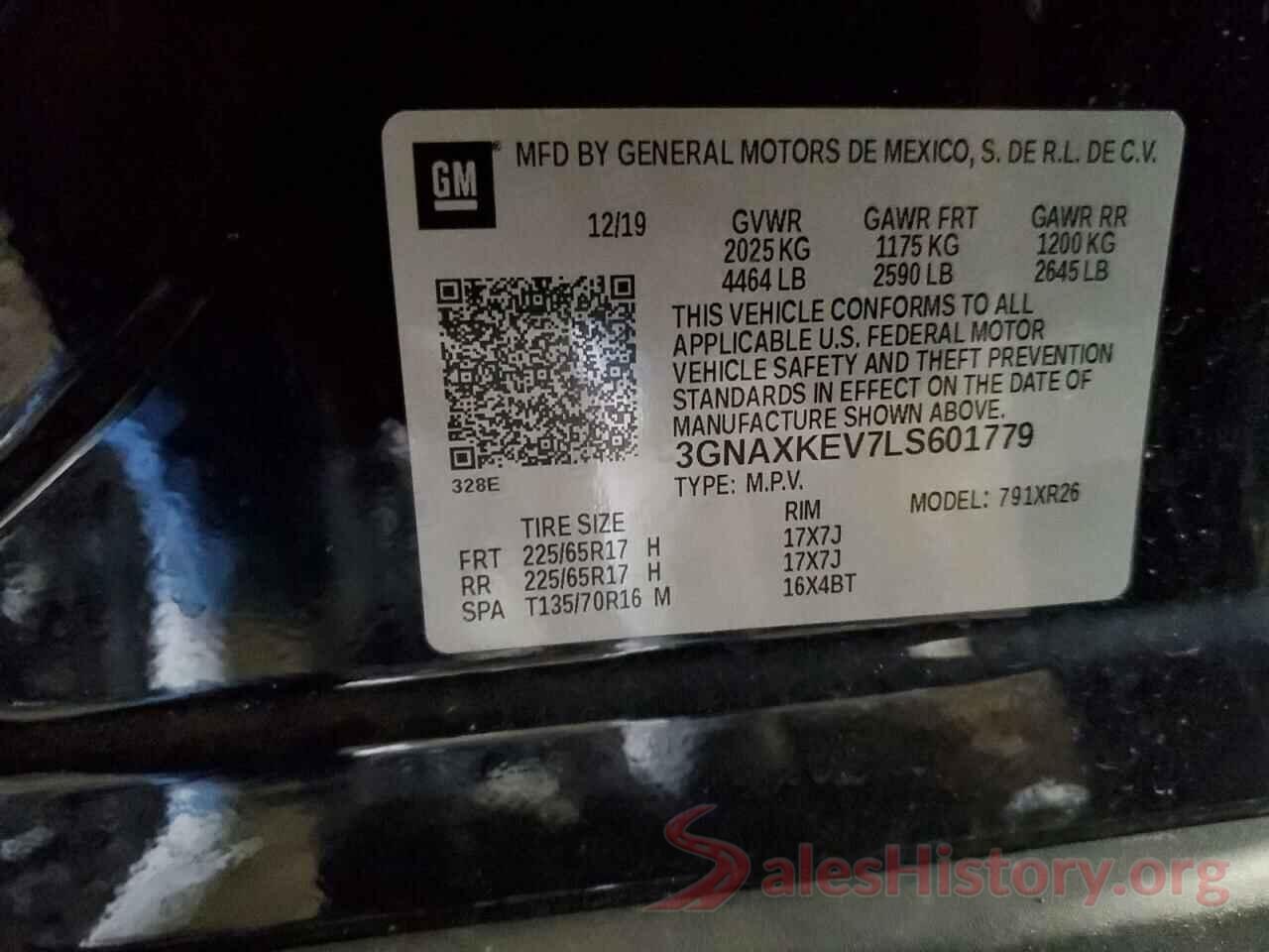 3GNAXKEV7LS601779 2020 CHEVROLET EQUINOX