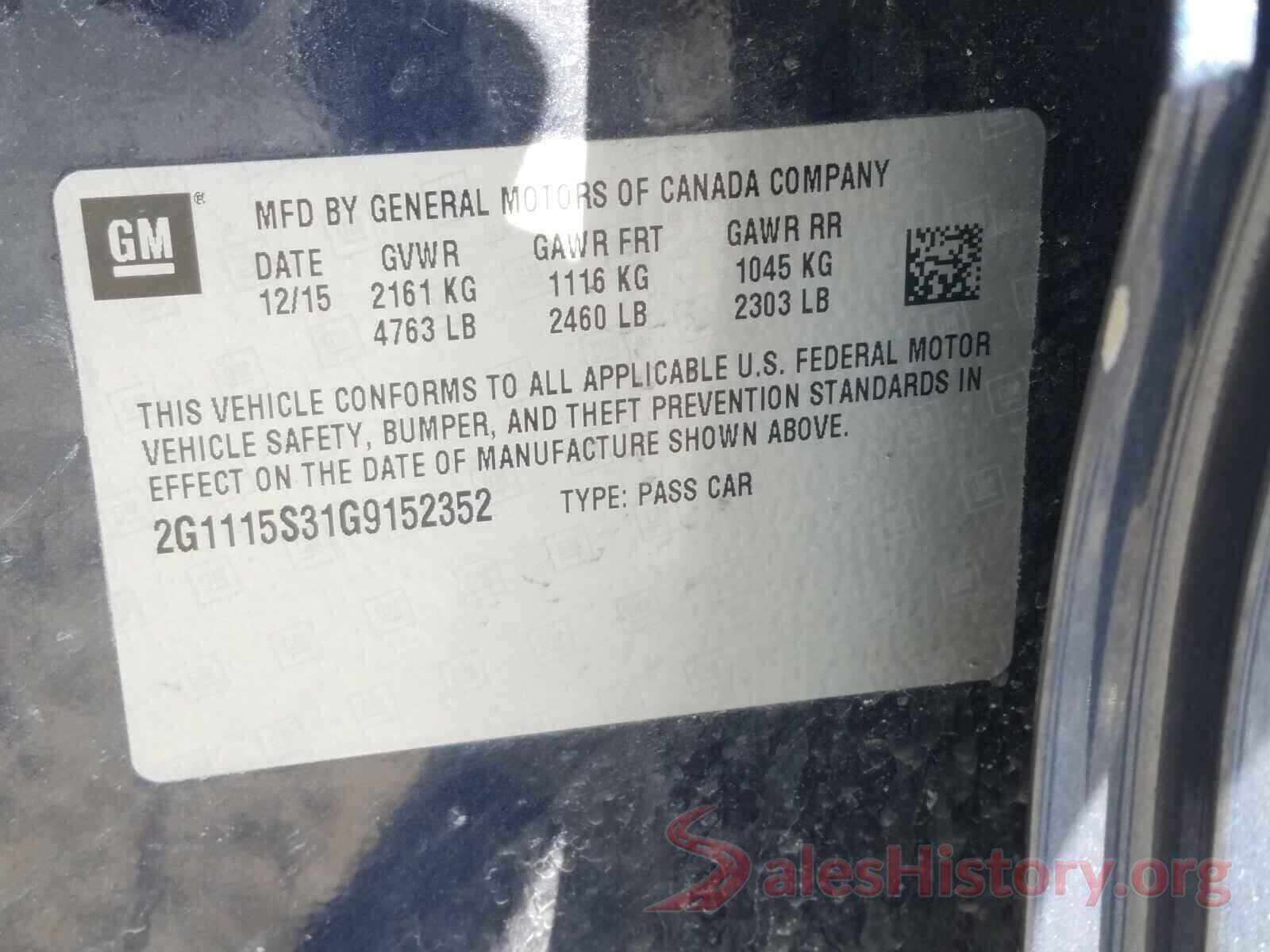 2G1115S31G9152352 2016 CHEVROLET IMPALA