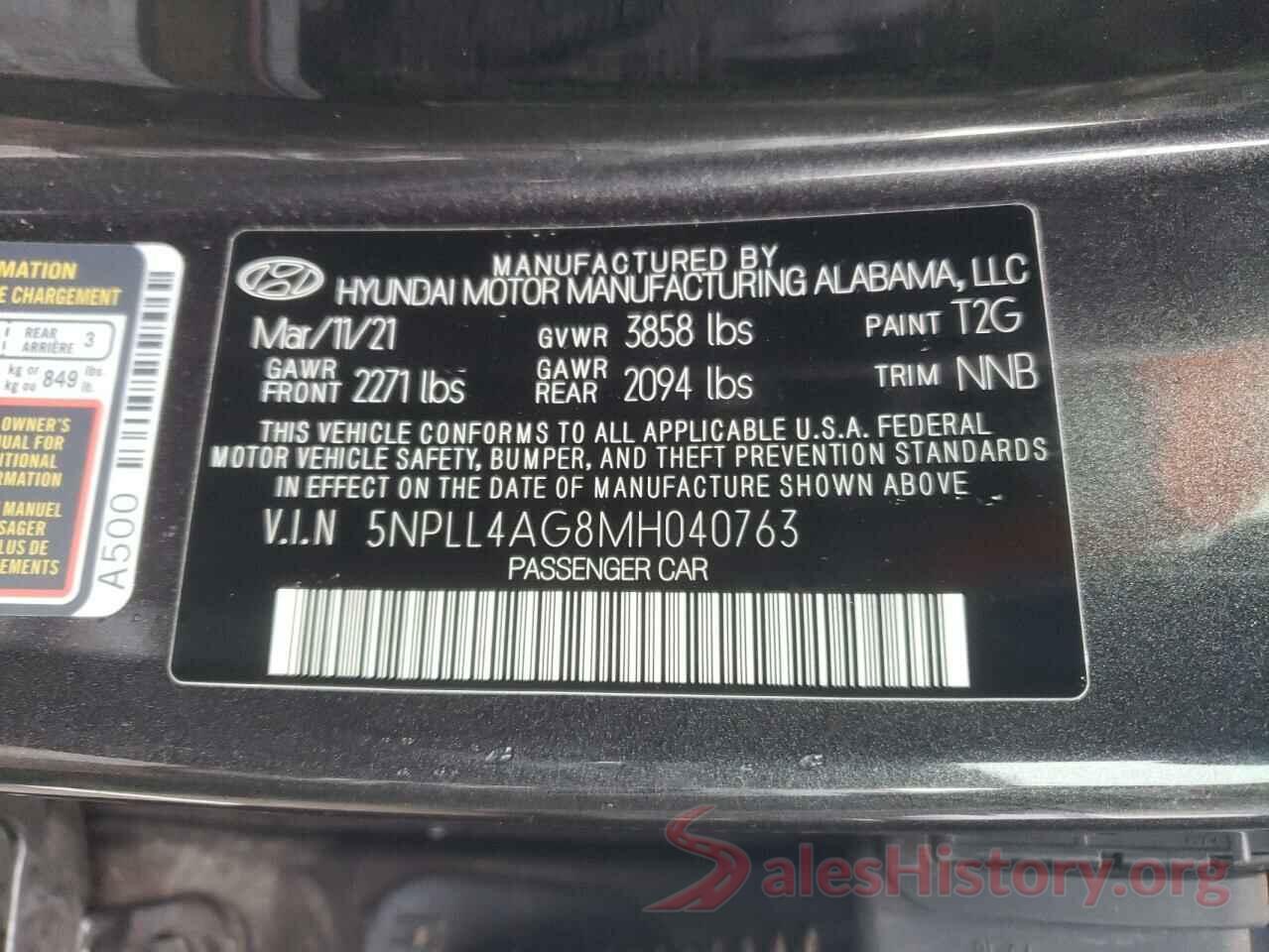 5NPLL4AG8MH040763 2021 HYUNDAI ELANTRA