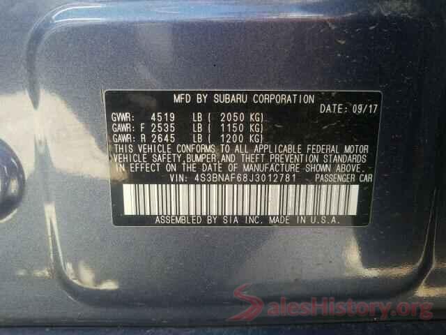 4S3BNAF68J3012781 2018 SUBARU LEGACY