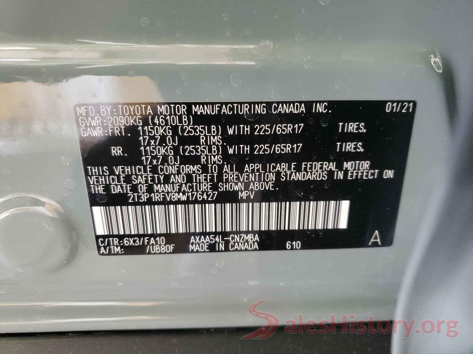 2T3P1RFV8MW176427 2021 TOYOTA RAV4