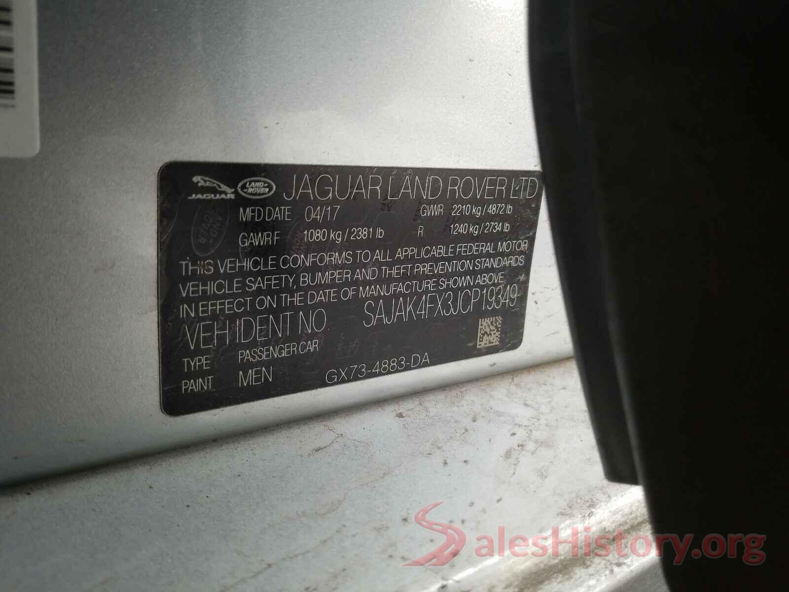 SAJAK4FX3JCP19349 2018 JAGUAR XE