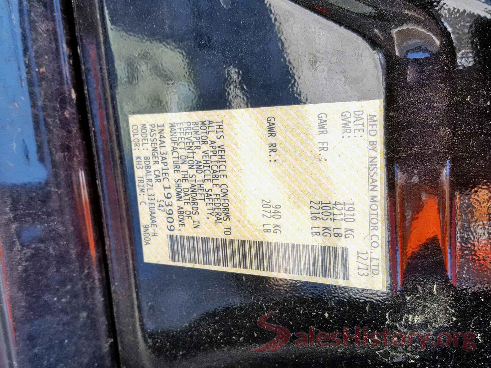 1N4AL3AP1EC193909 2014 NISSAN ALTIMA