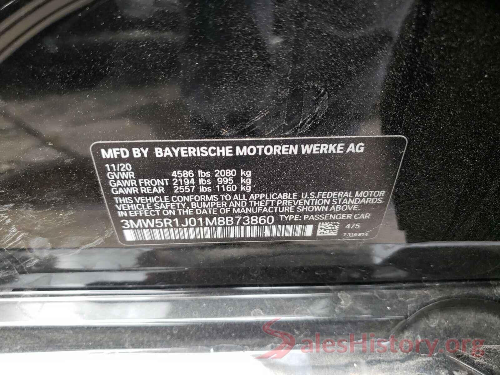 3MW5R1J01M8B73860 2021 BMW 3 SERIES