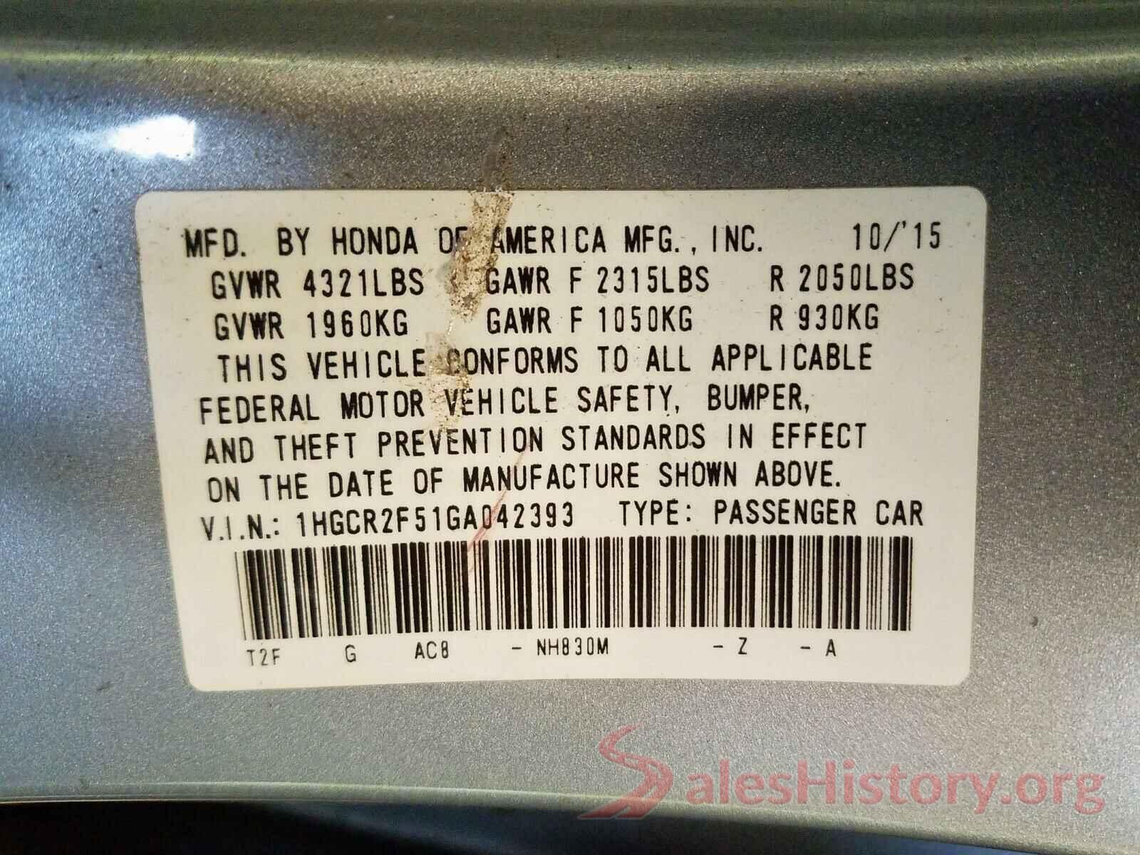 1HGCR2F51GA042393 2016 HONDA ACCORD