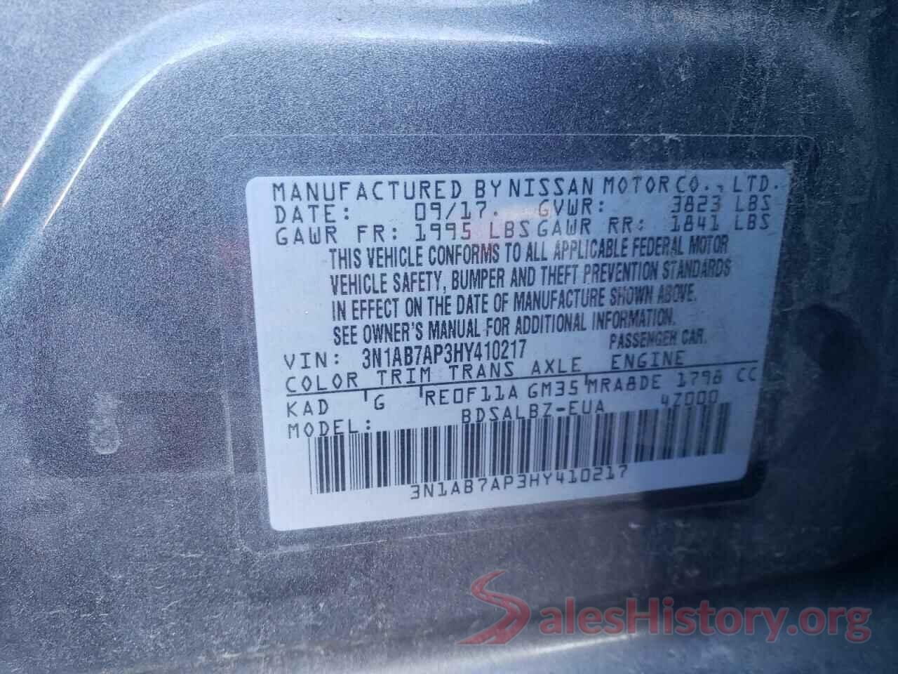 3N1AB7AP3HY410217 2017 NISSAN SENTRA