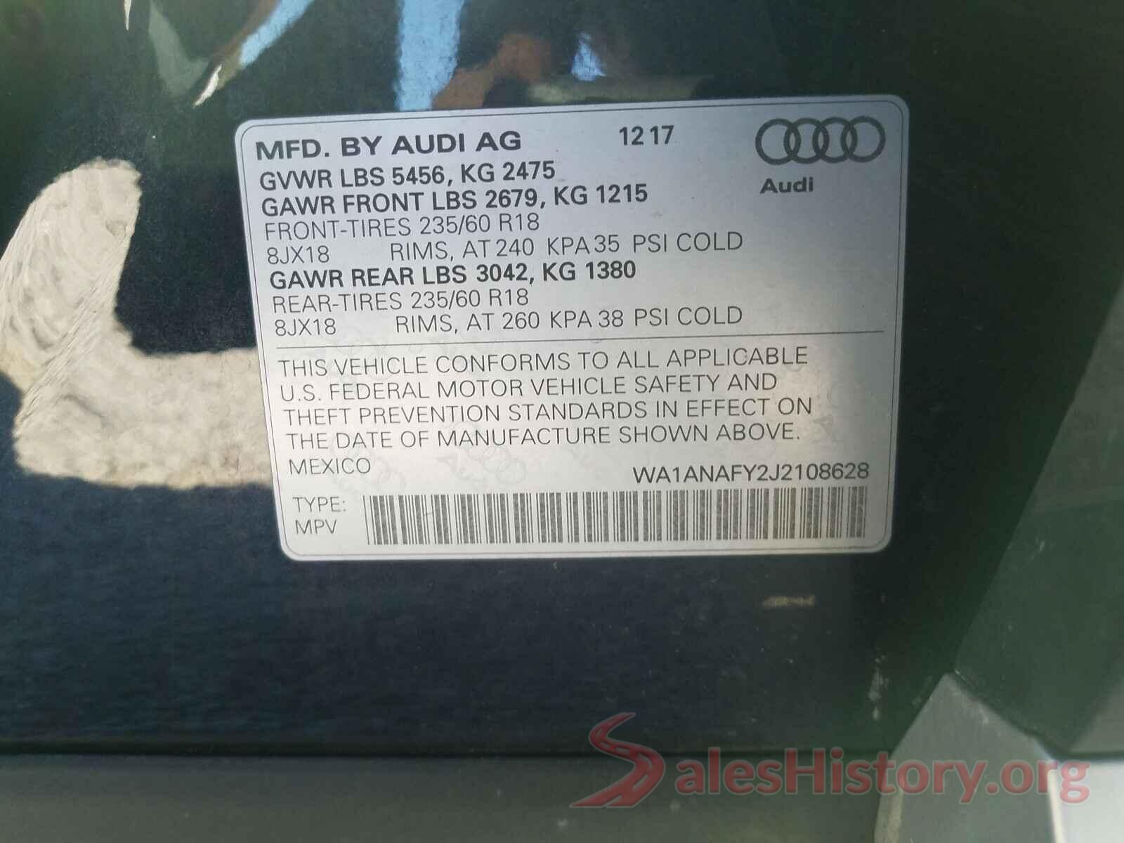 WA1ANAFY2J2108628 2018 AUDI Q5